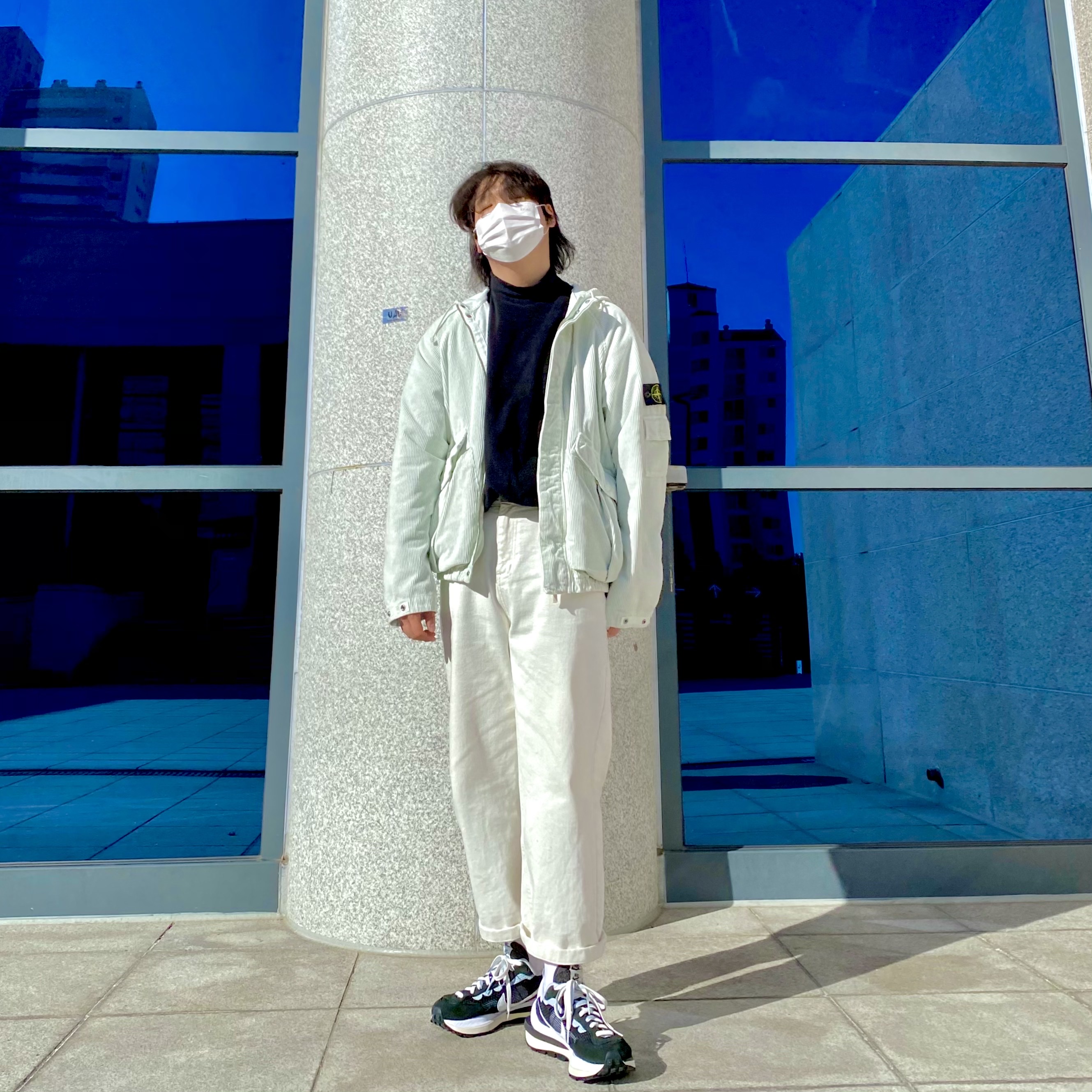 Nike x Sacai VaporWaffle Black White 착용 스타일 - 1