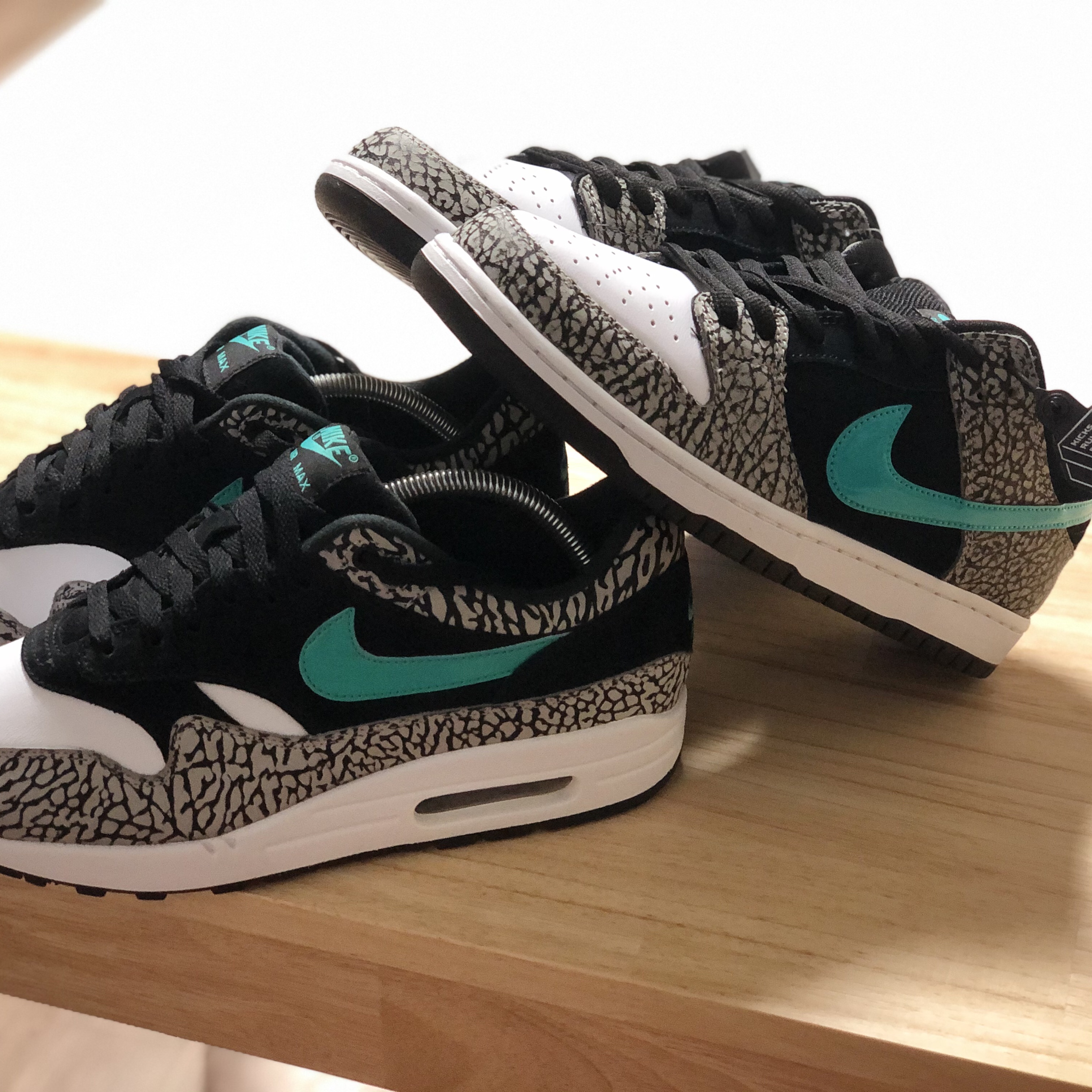 NIke x Atmos Air Max 1 Elephant 2017, Nike SB Dunk Low Pro Clear Jade 착용 스타일