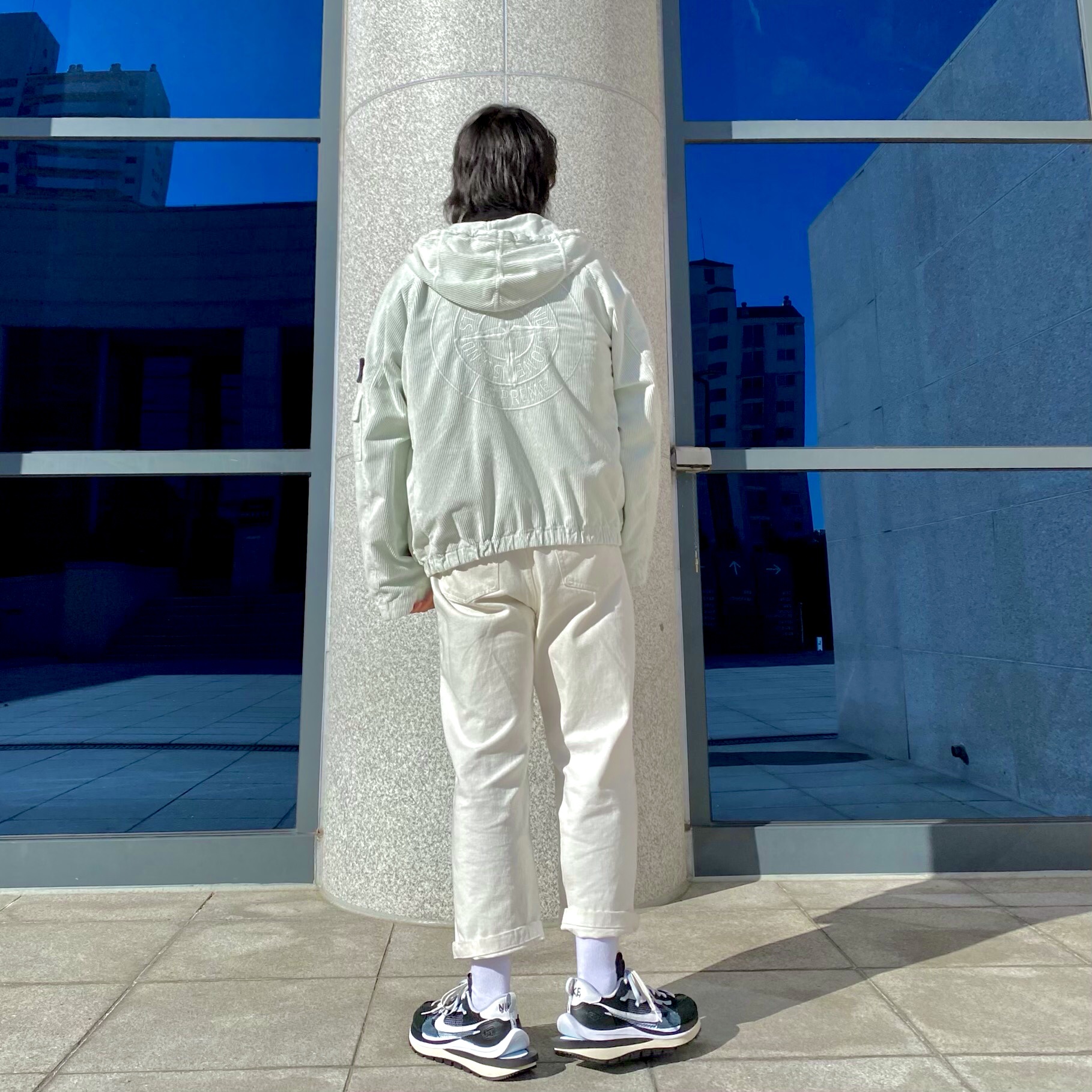 Nike x Sacai VaporWaffle Black White 착용 스타일 - 2