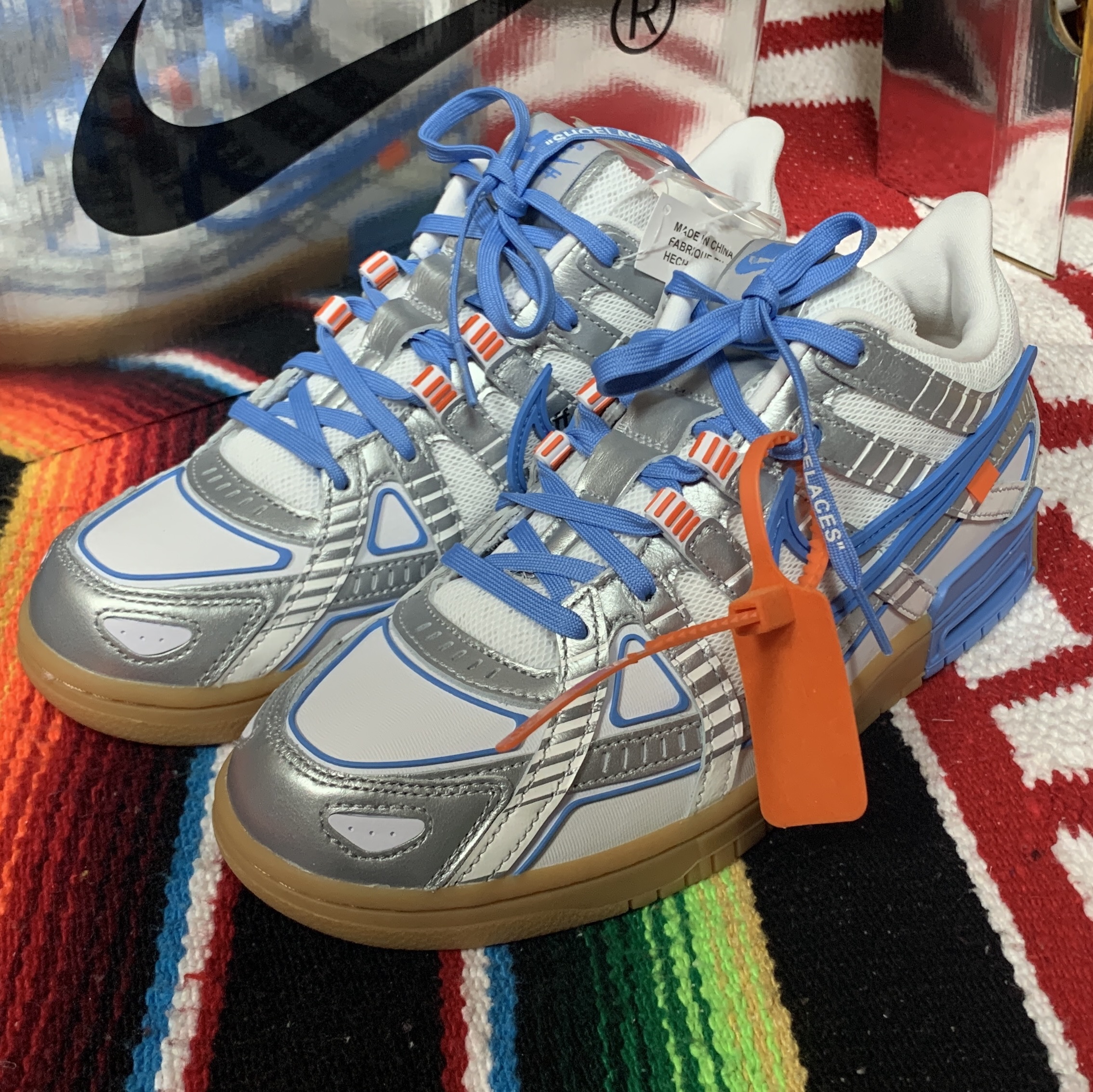 Nike x Off-White Air Rubber Dunk University Blue 착용 스타일