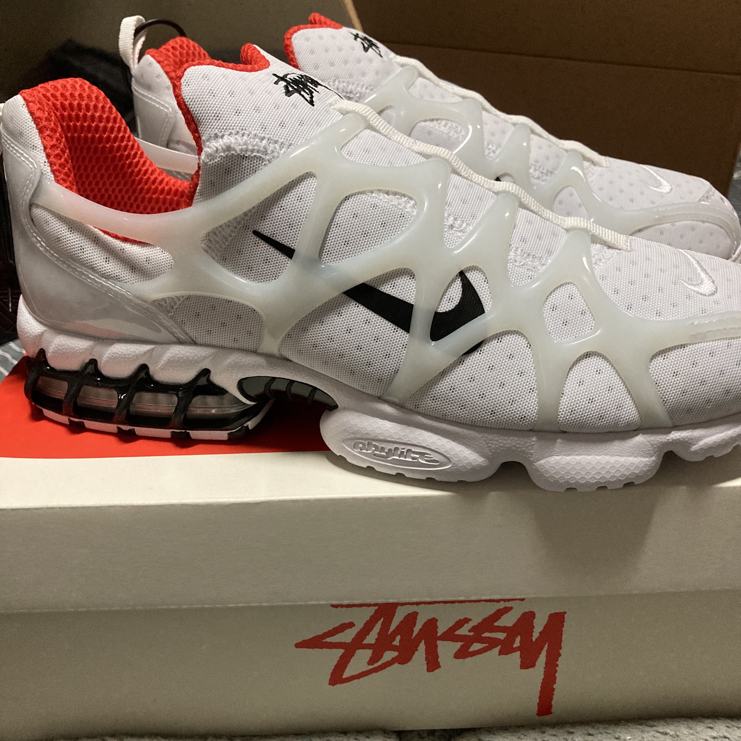 Nike x Stussy Air Zoom Spiridon Kukini White 착용 스타일
