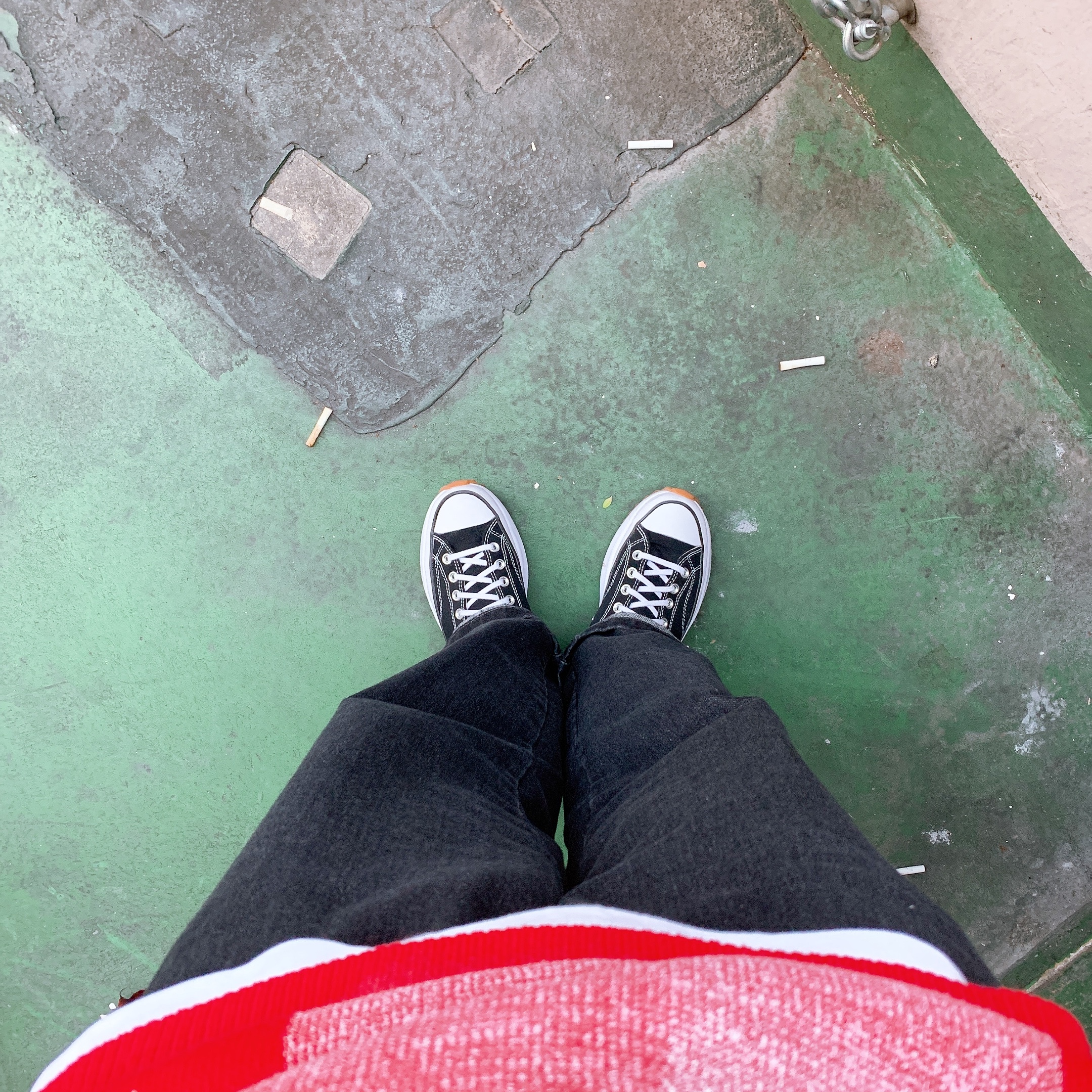 Converse Run Star Hike Low Black, Converse Run Star Hike Low White 착용 스타일 - 1