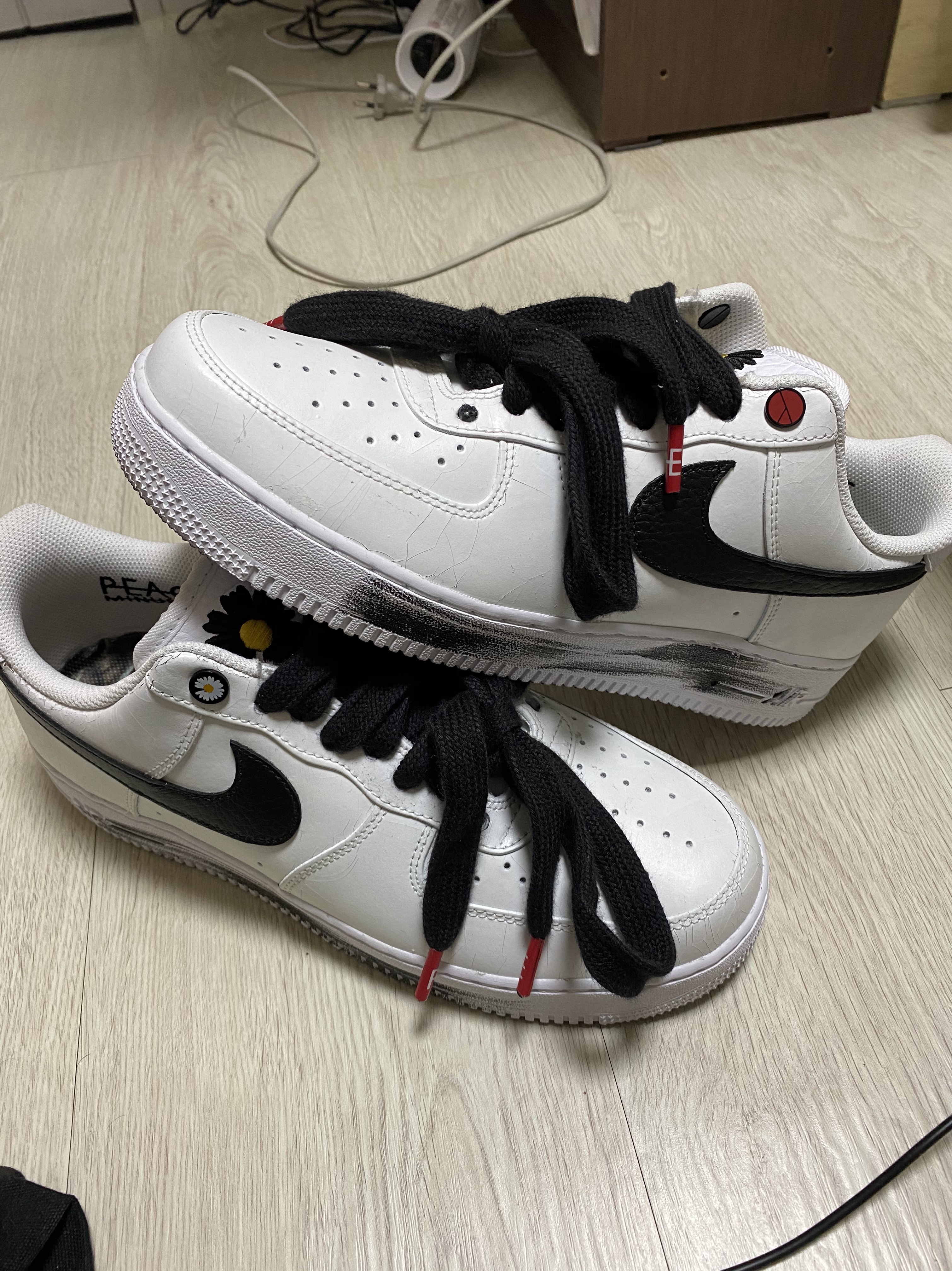 Nike x Peaceminusone Air Force 1 Low Para-Noise 2.0, Nike x Stussy Air Zoom Spiridon Cage 2 Black 착용 스타일 - 2