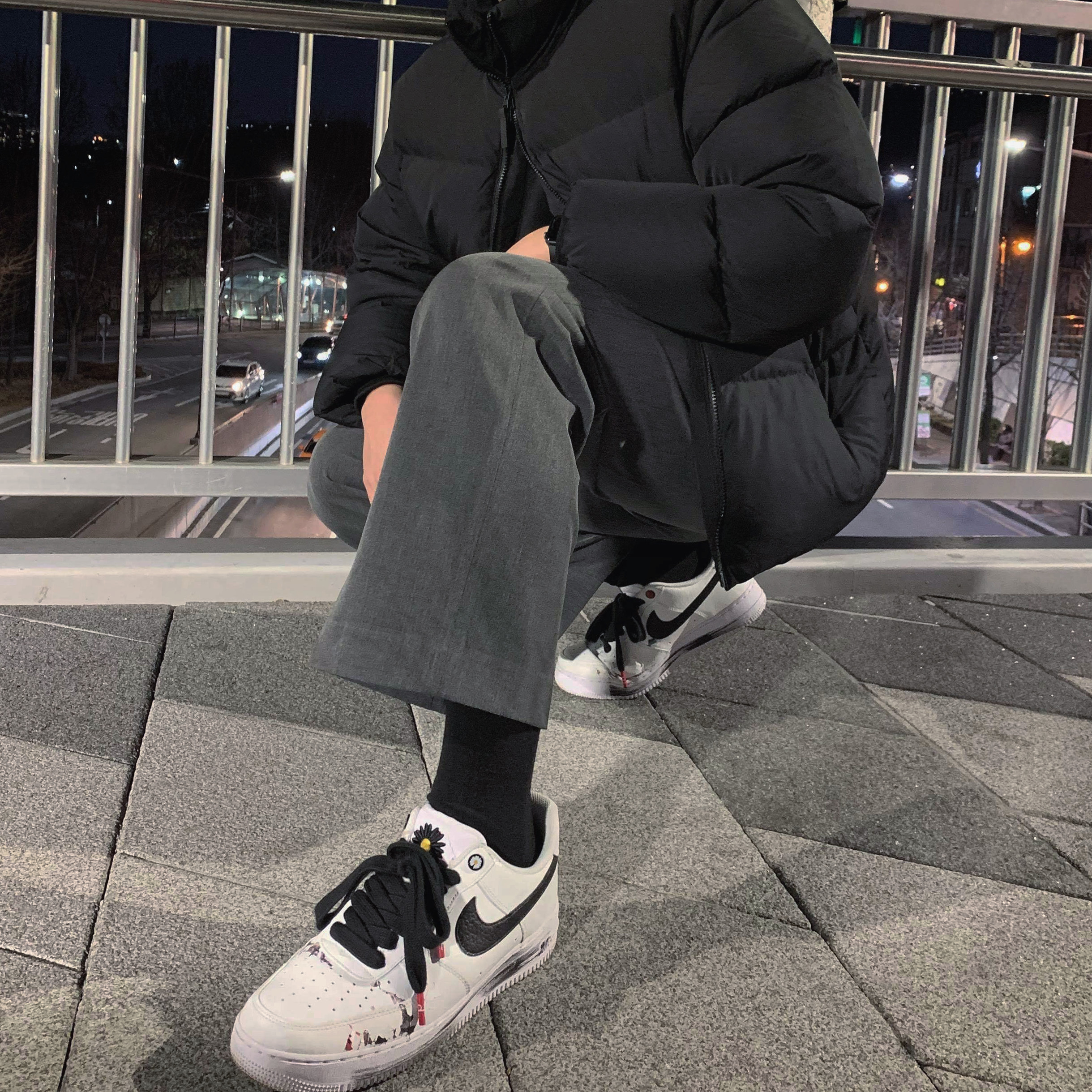 Nike x Peaceminusone Air Force 1 Low Para-Noise 2.0 착용 스타일