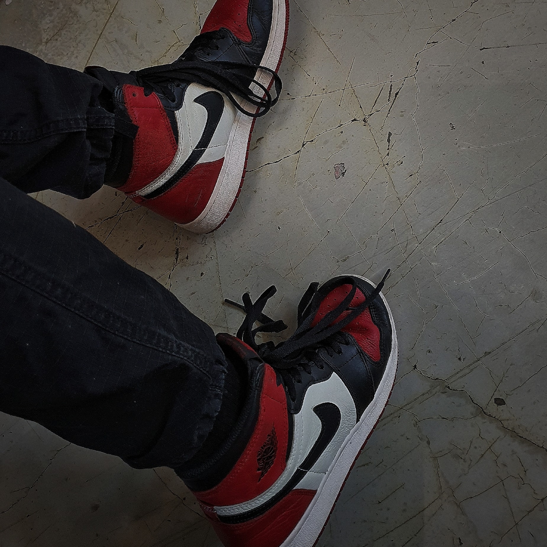 Jordan 1 Retro High OG Bred Toe 착용 스타일