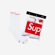 Supreme Hanes Crew Socks White (4 Pack)