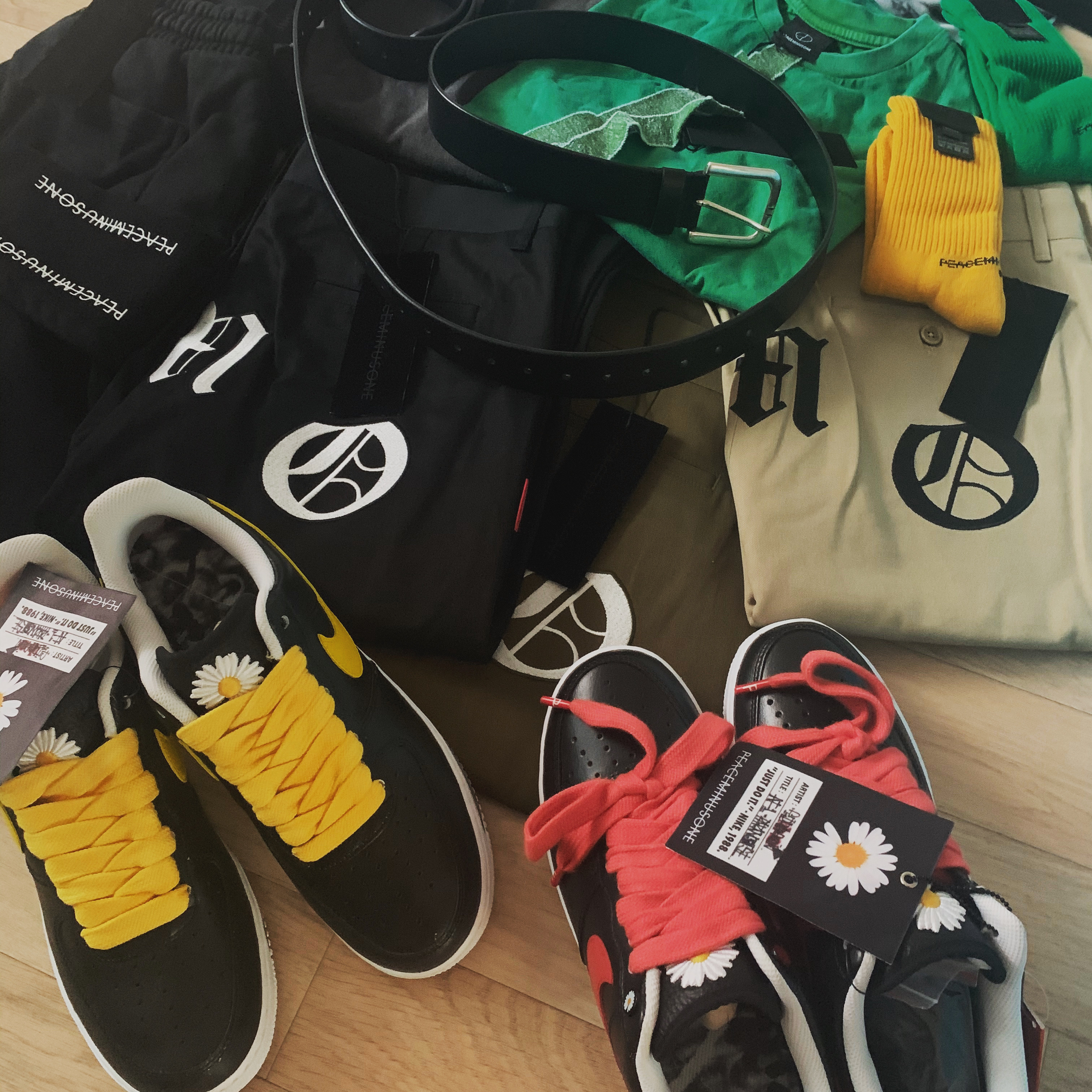 Nike x Peaceminusone Air Force 1 Low Para-Noise 착용 스타일