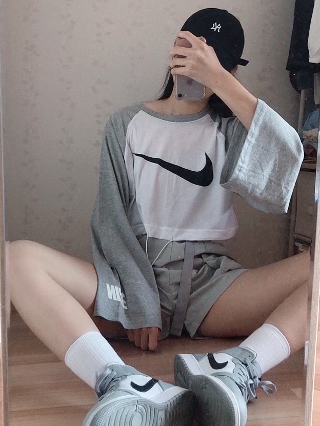 (GS) Jordan 1 Mid Light Smoke Grey, Jordan 1 Mid Light Smoke Grey 착용 스타일