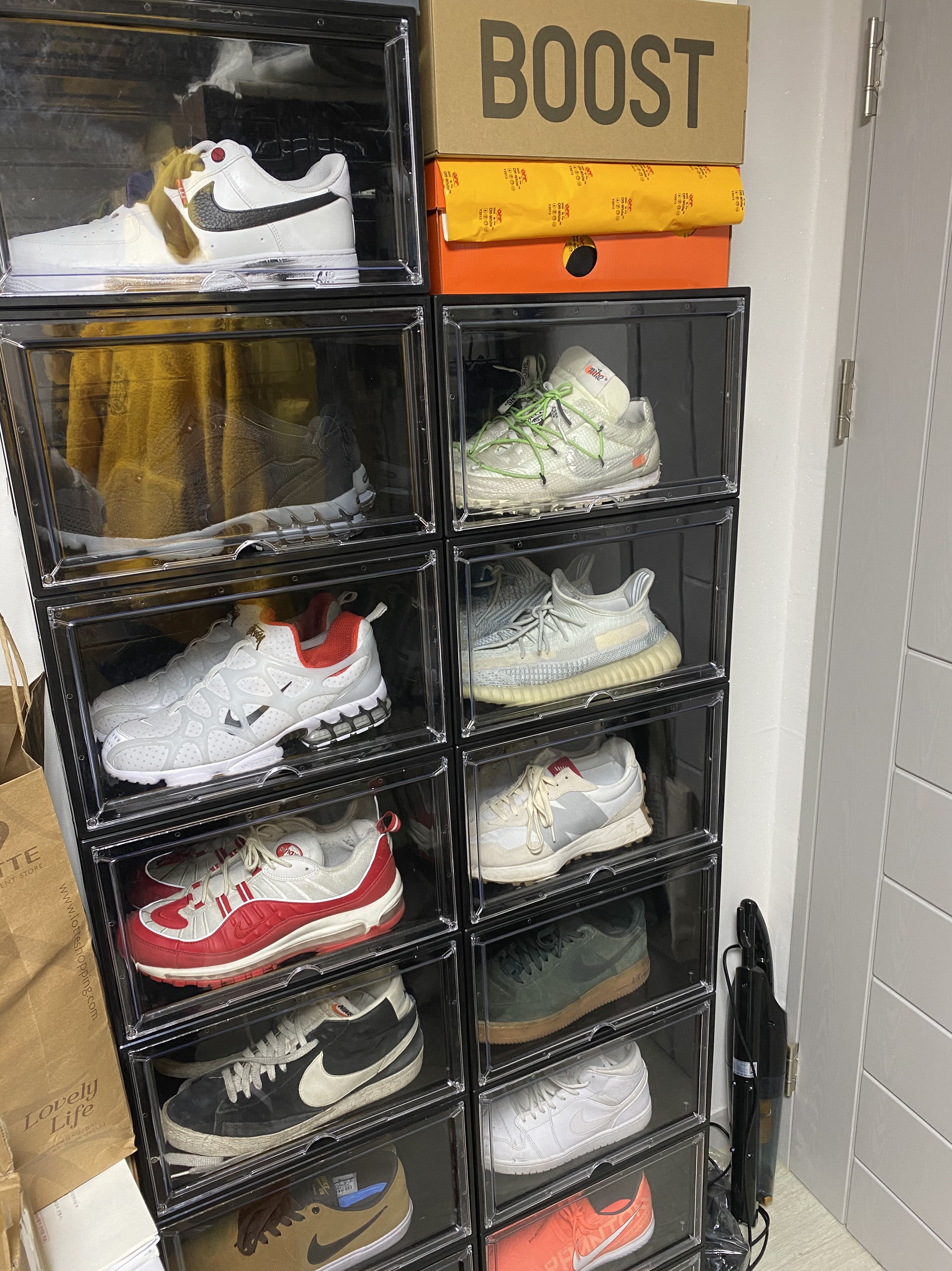 Nike x Peaceminusone Air Force 1 Low Para-Noise 2.0, Nike x Stussy Air Zoom Spiridon Cage 2 Black 착용 스타일 - 3