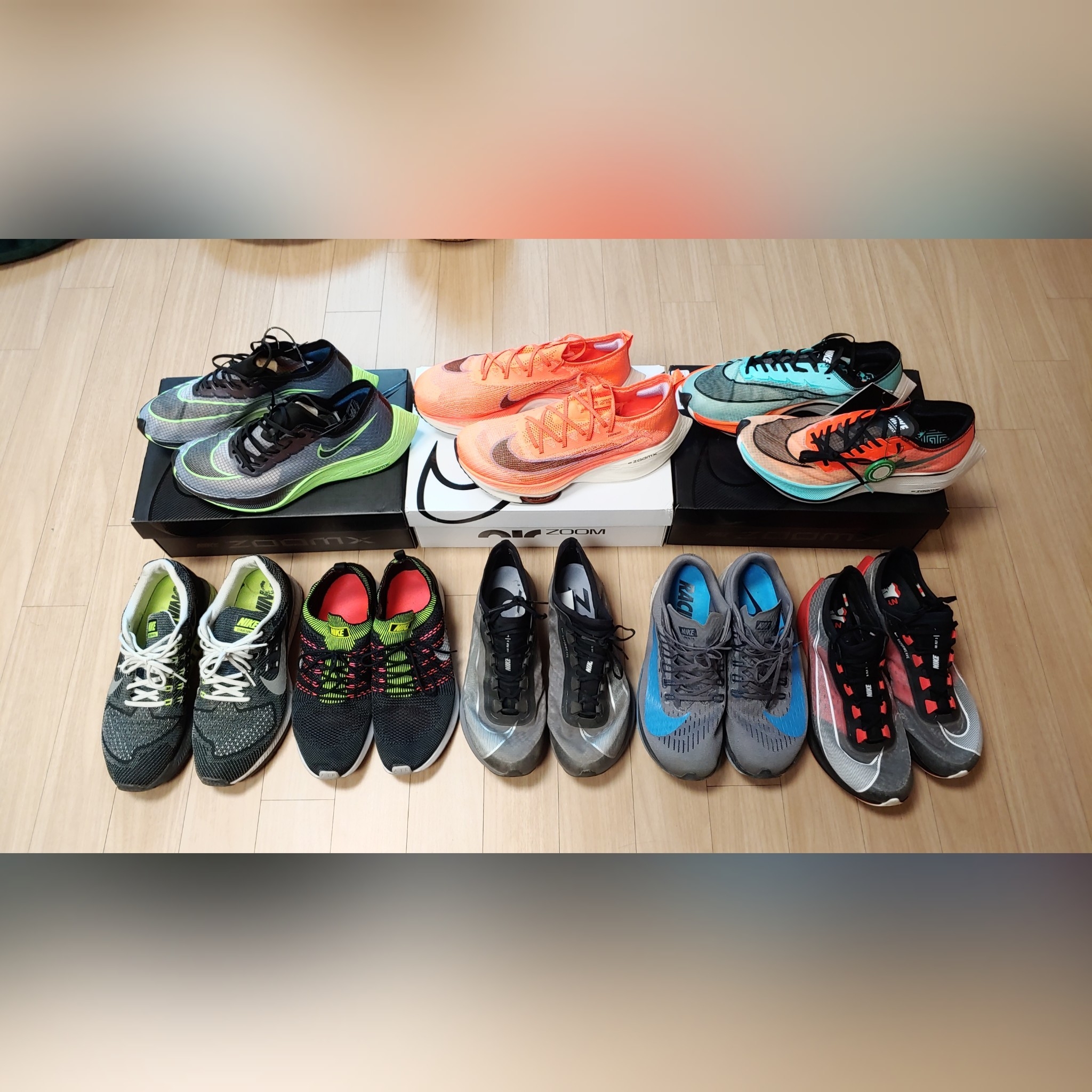 Nike ZoomX VaporFly Next% Valerian Blue, Nike ZoomX Vaporfly Next% Ekiden Zoom Pack 착용 스타일