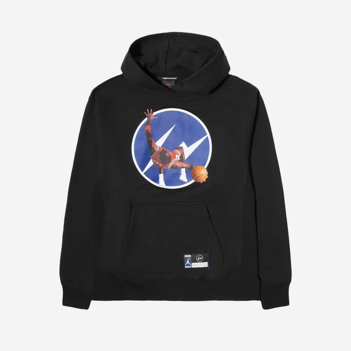 Jordan x Fragment Image Pullover Hoodie Black - Asia 상세 이미지 1