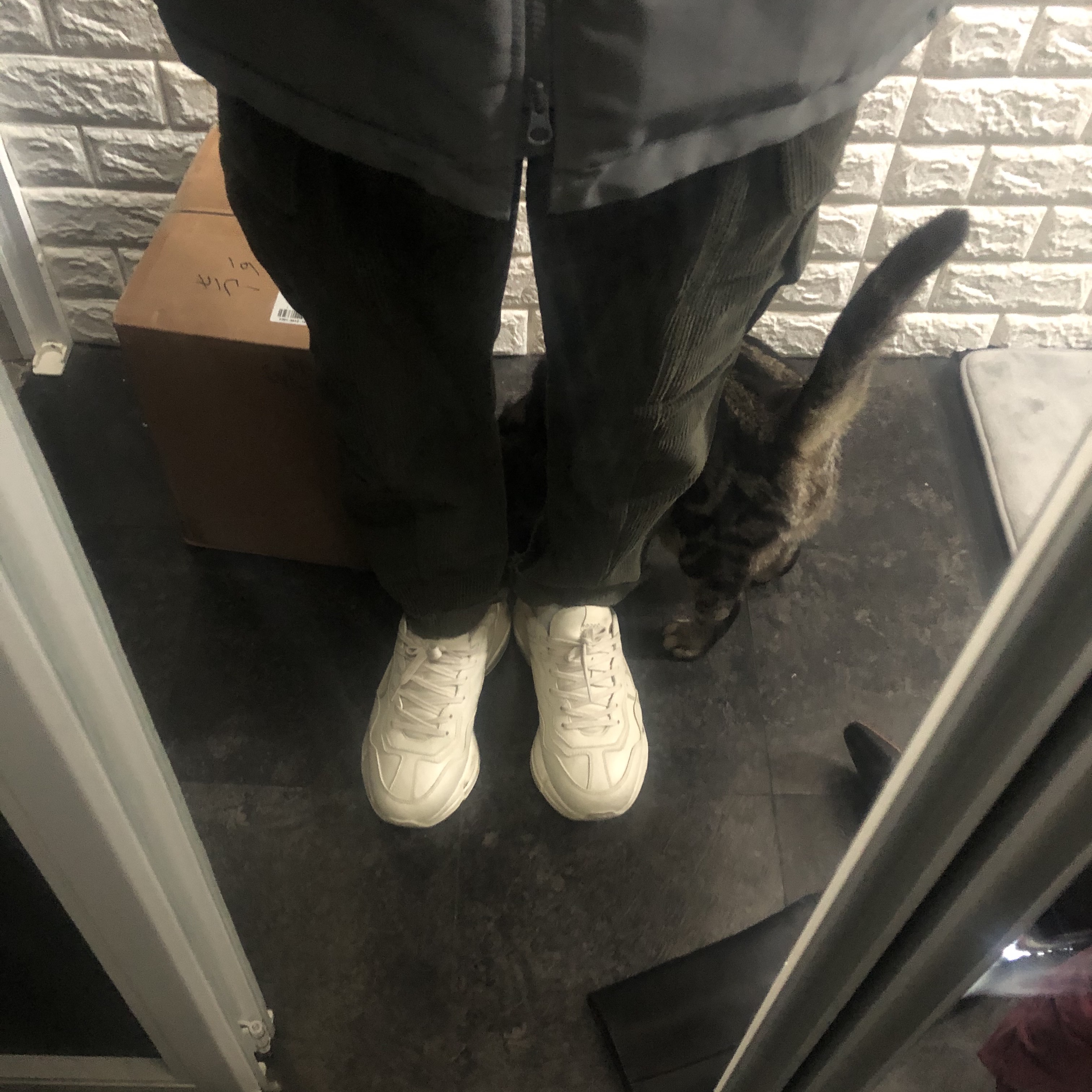 Gucci Rhyton Leather Sneakers Logo 착용 스타일 - 1