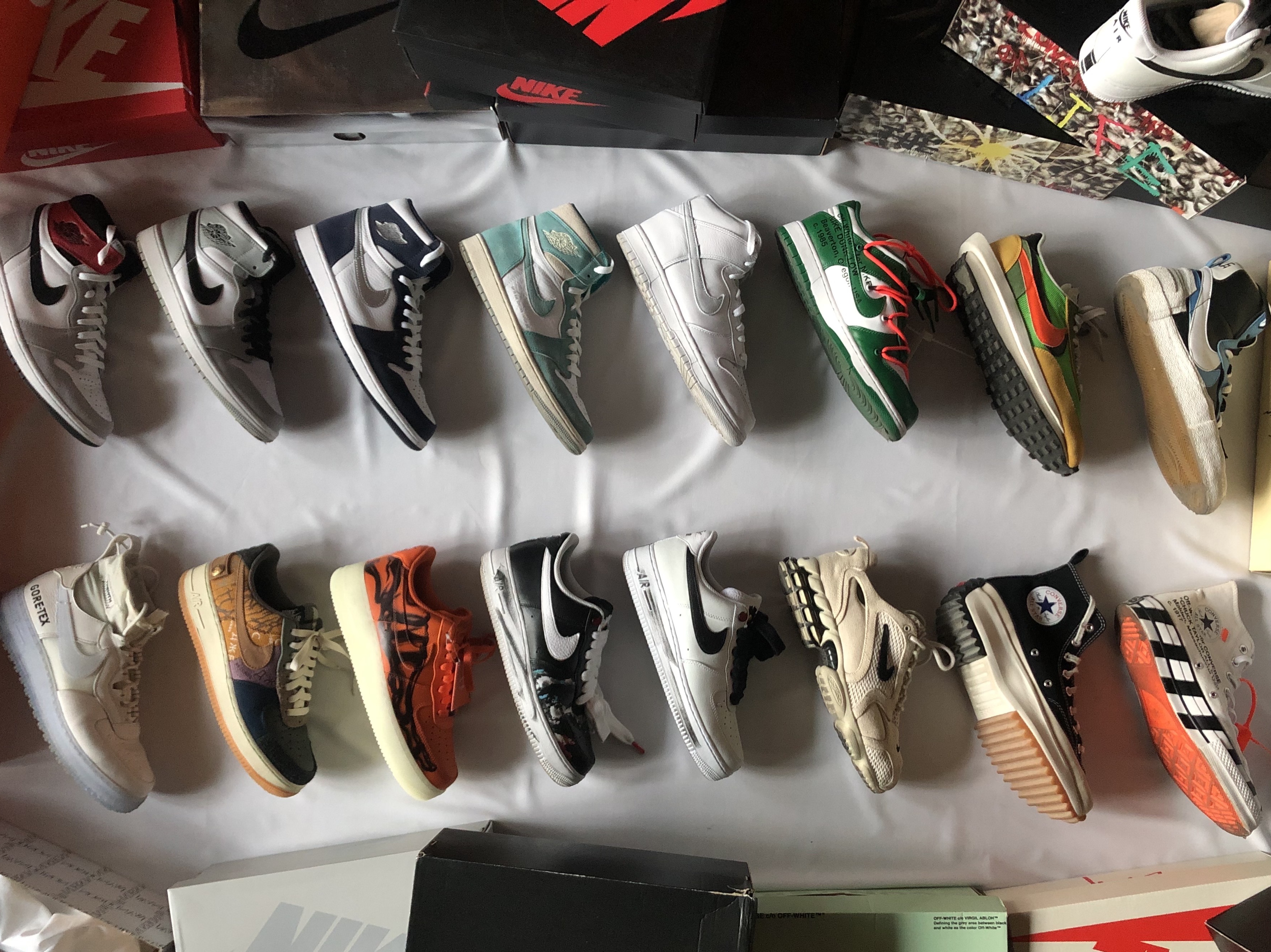 Jordan 1 Mid Light Smoke Grey, Jordan 1 Retro High OG Turbo Green 착용 스타일