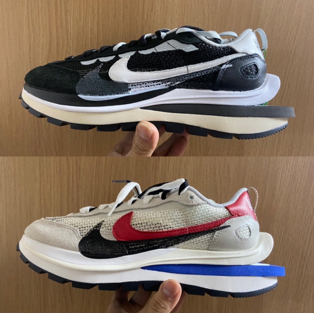 Nike x Sacai VaporWaffle Black White, Nike x Sacai VaporWaffle Royal Fuchsia 착용 스타일
