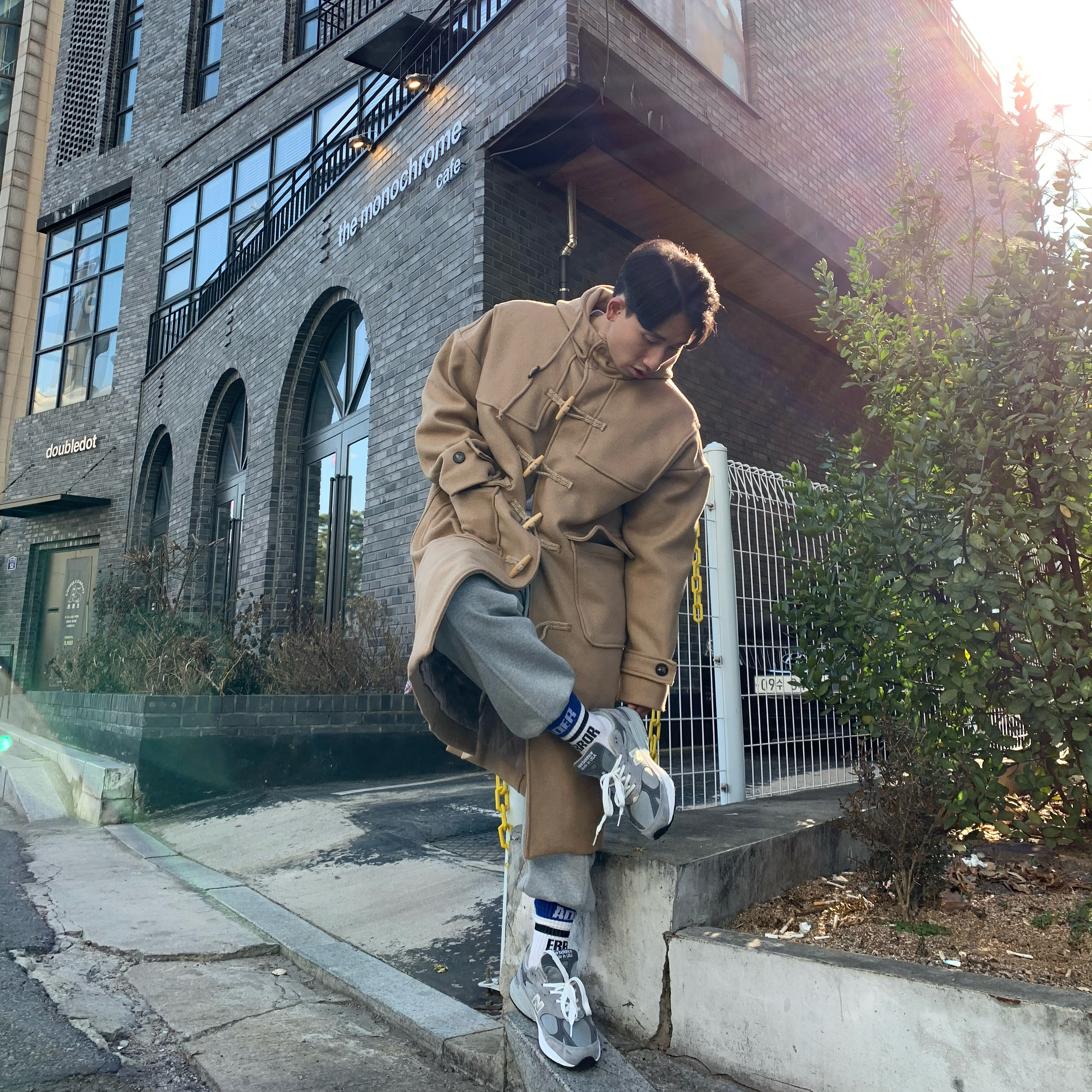 (W) New Balance 993 Made in USA Grey - B Standard 착용 스타일