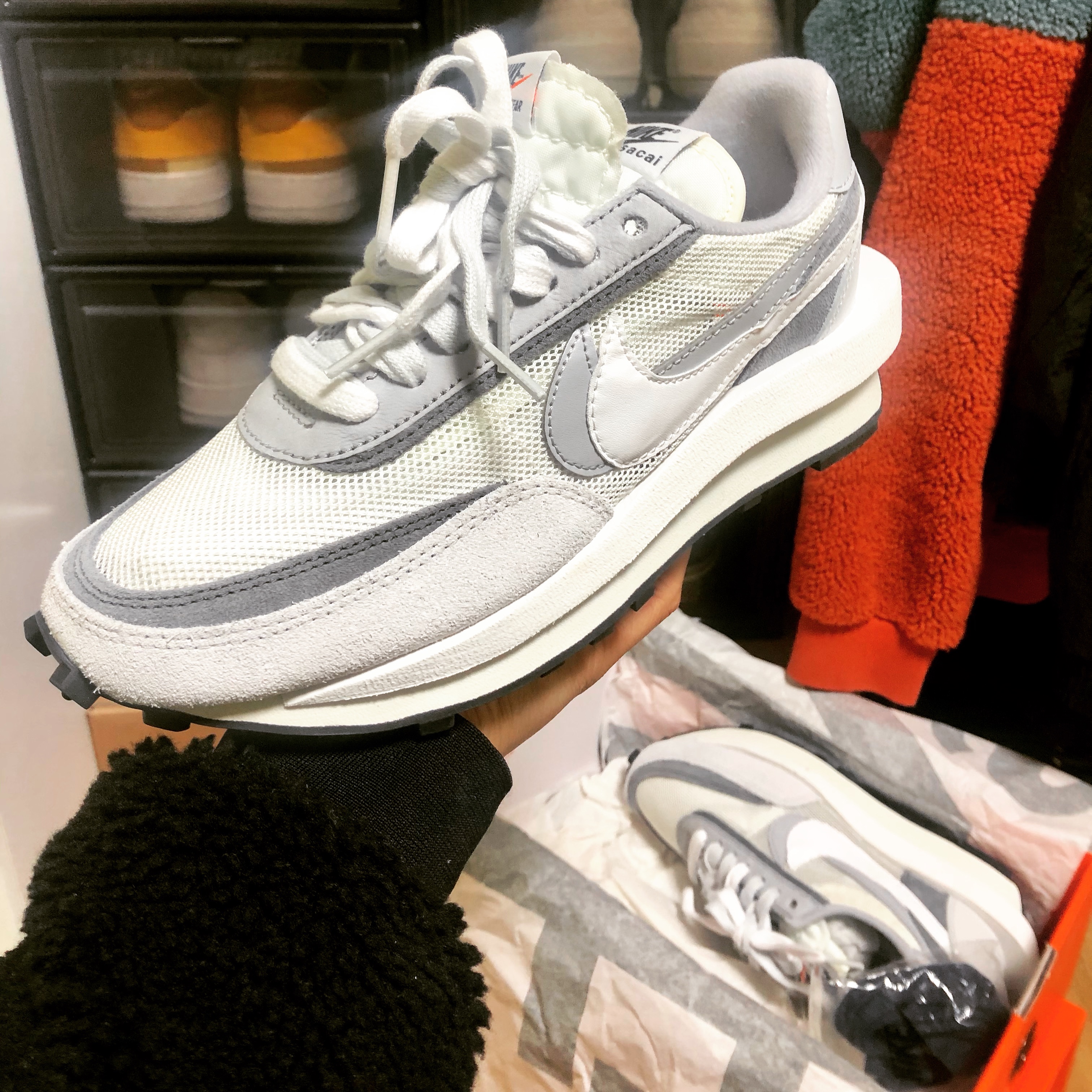 Nike x Sacai LDWaffle Summit White 착용 스타일