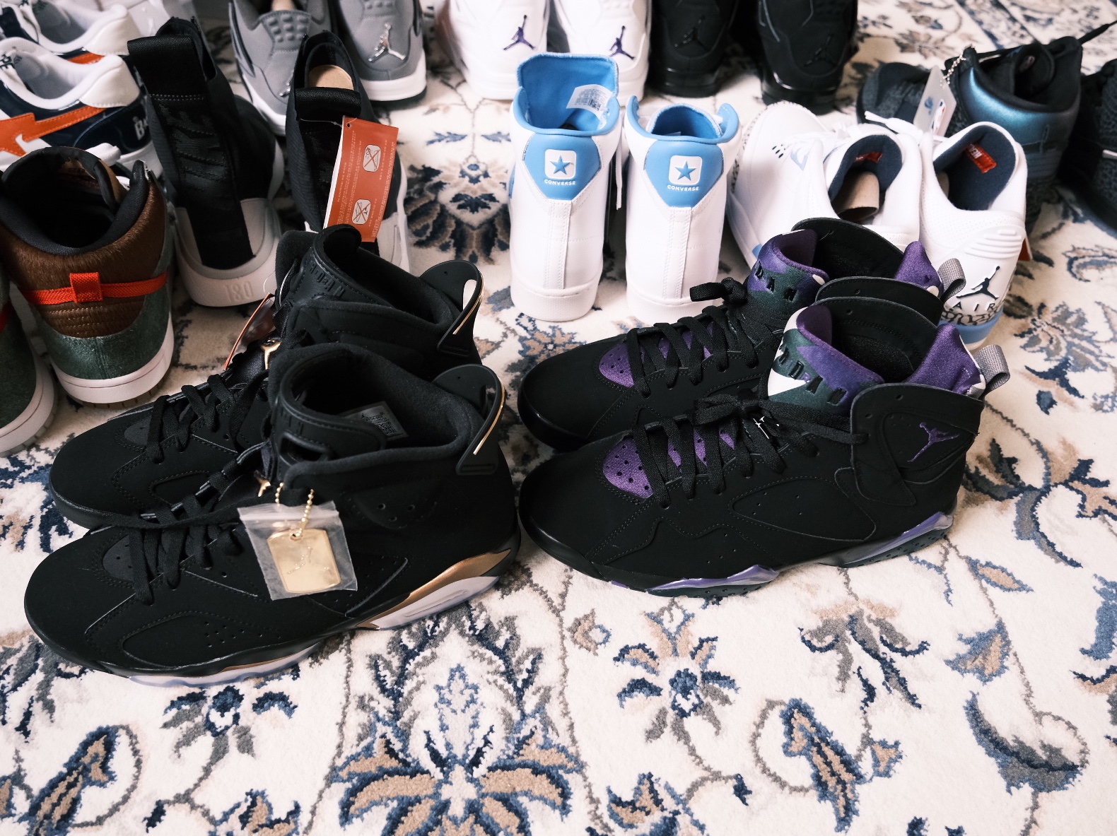 Jordan 4 Retro Purple Metallic, Jordan 4 Retro Black Cat 2020 μ°©μ© μ€νμΌ - 4