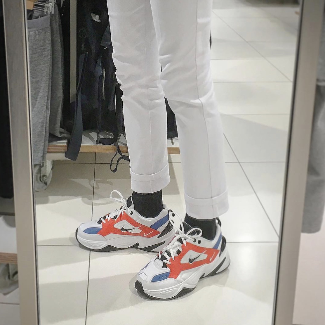 (W) Nike M2K Tekno Team Orange 착용 스타일
