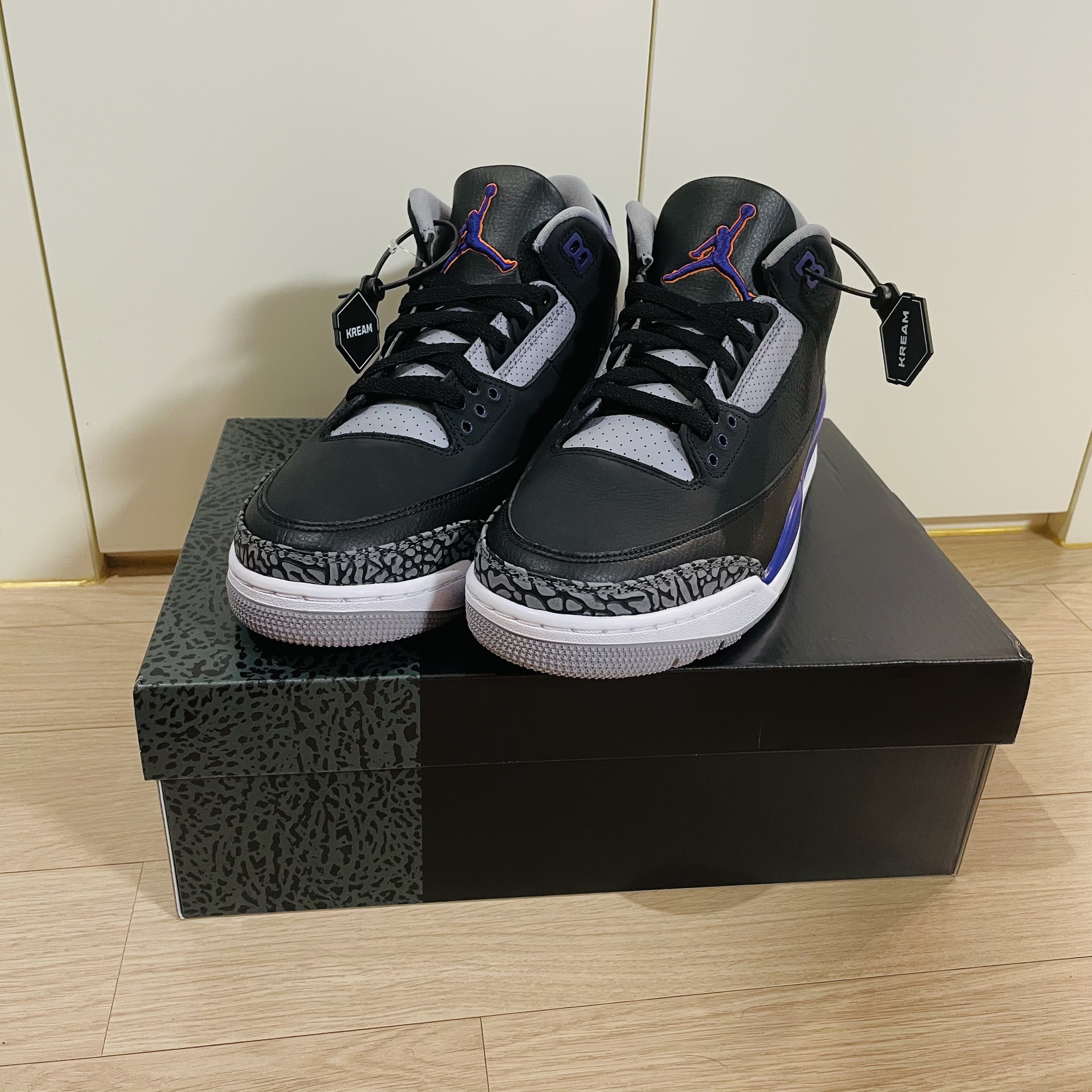 Jordan 3 Retro Court Purple 착용 스타일 - 1