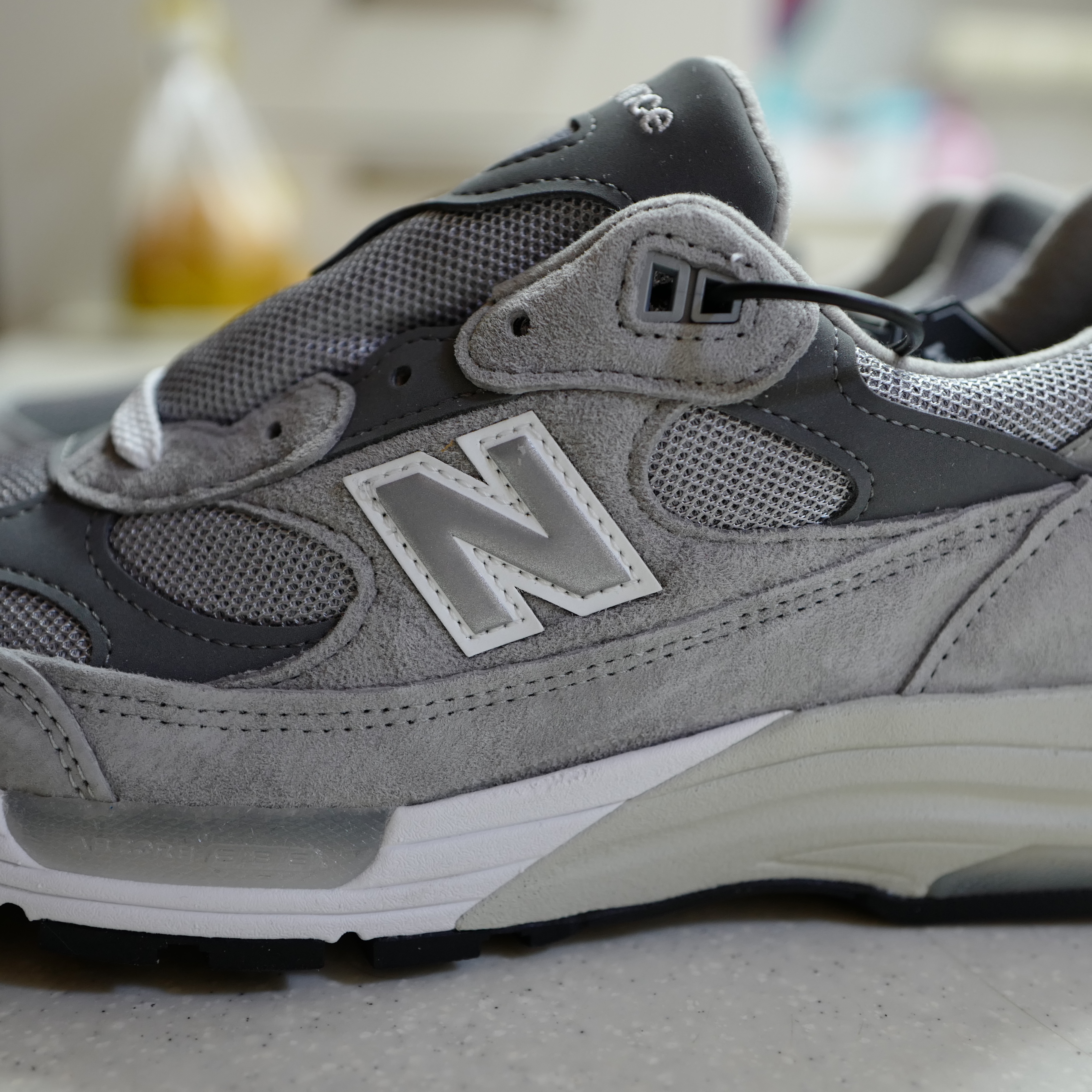 New Balance 992 Made in USA Grey - D Standard 착용 스타일 - 4