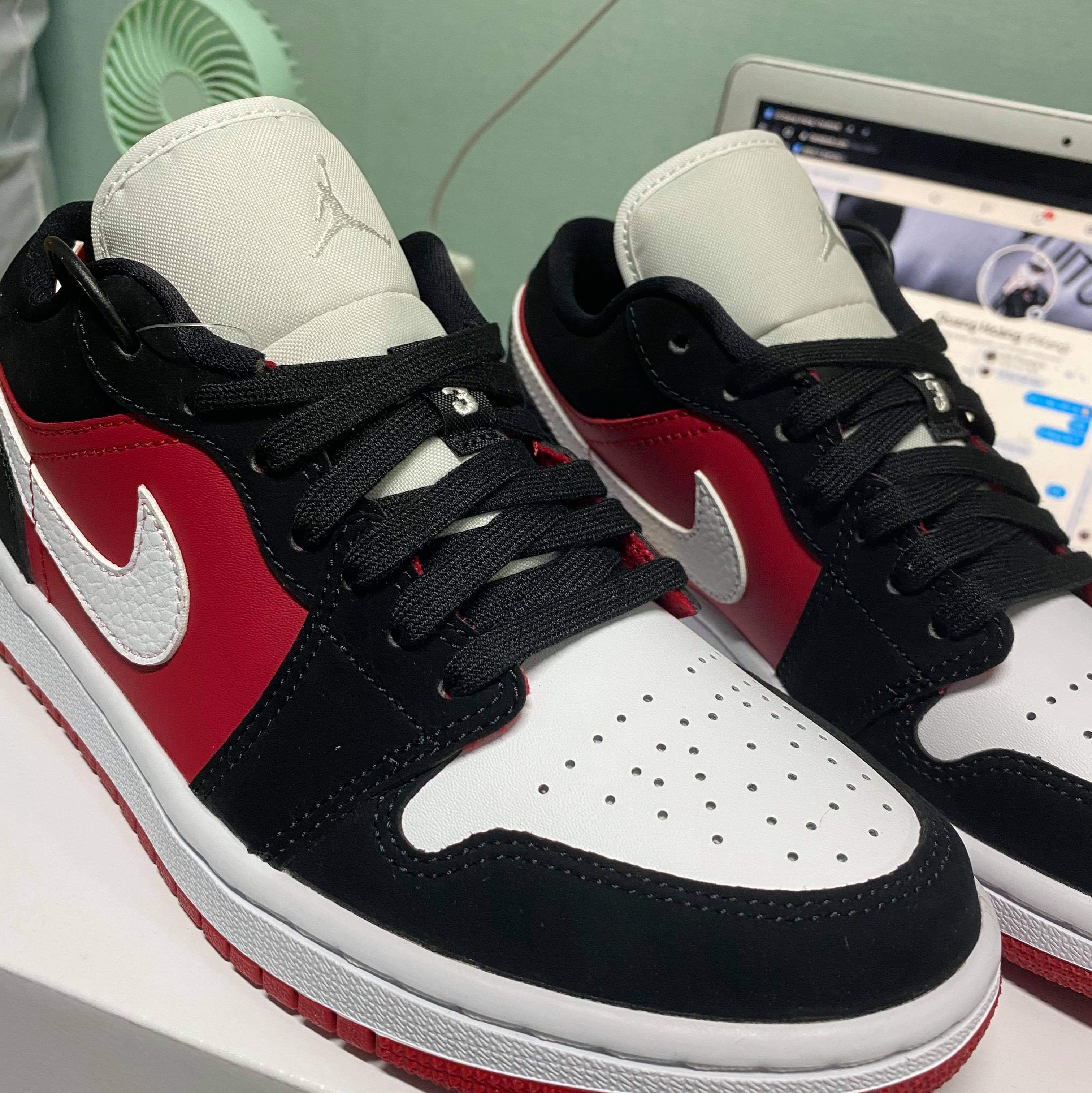 (W) Jordan 1 Low Gym Red Black White 착용 스타일