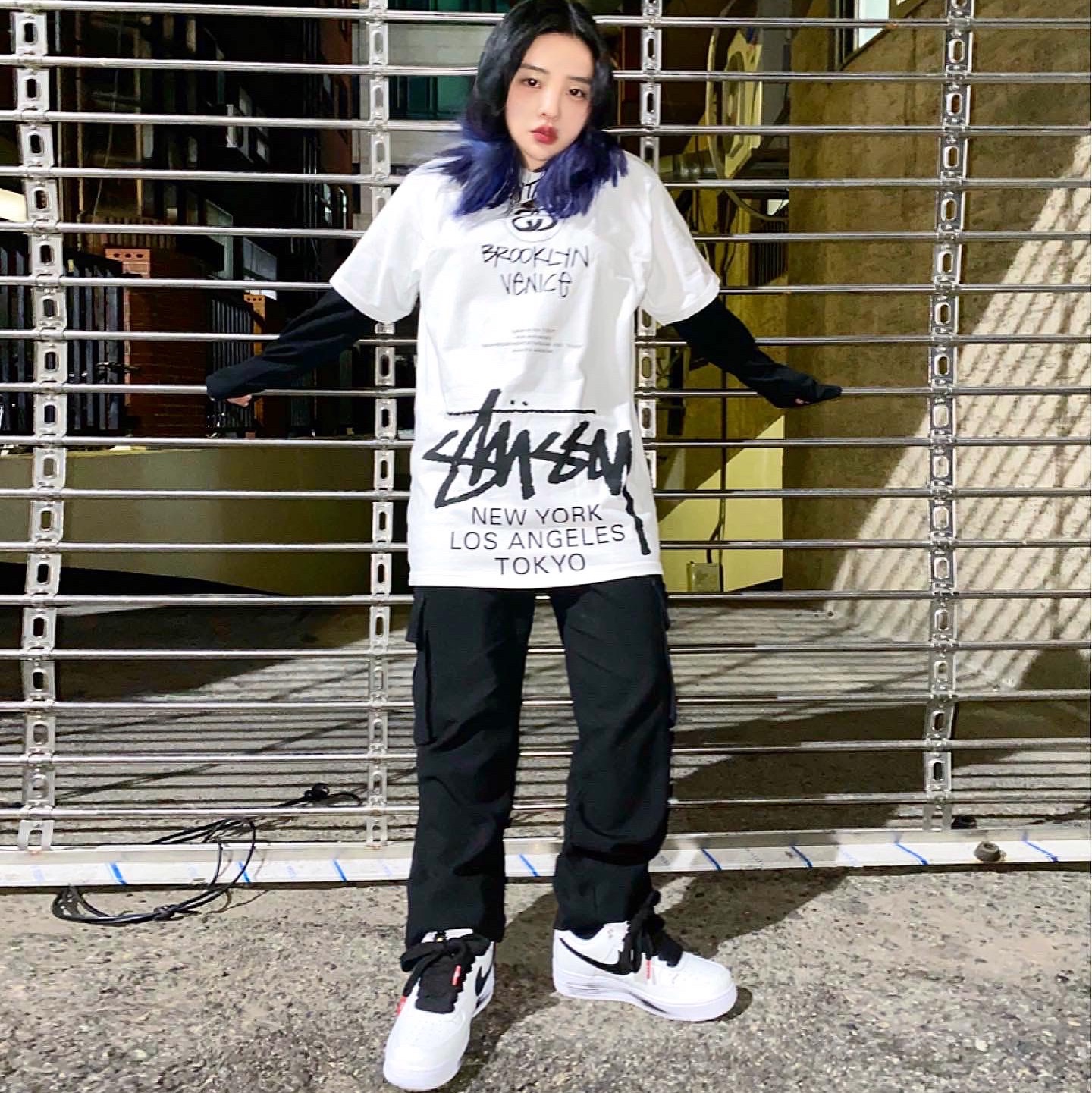 Nike x Peaceminusone Air Force 1 Low Para-Noise 2.0, Stussy x Takahiromiyashita The Soloist 40 WT T-Shirt 착용 스타일 - 1