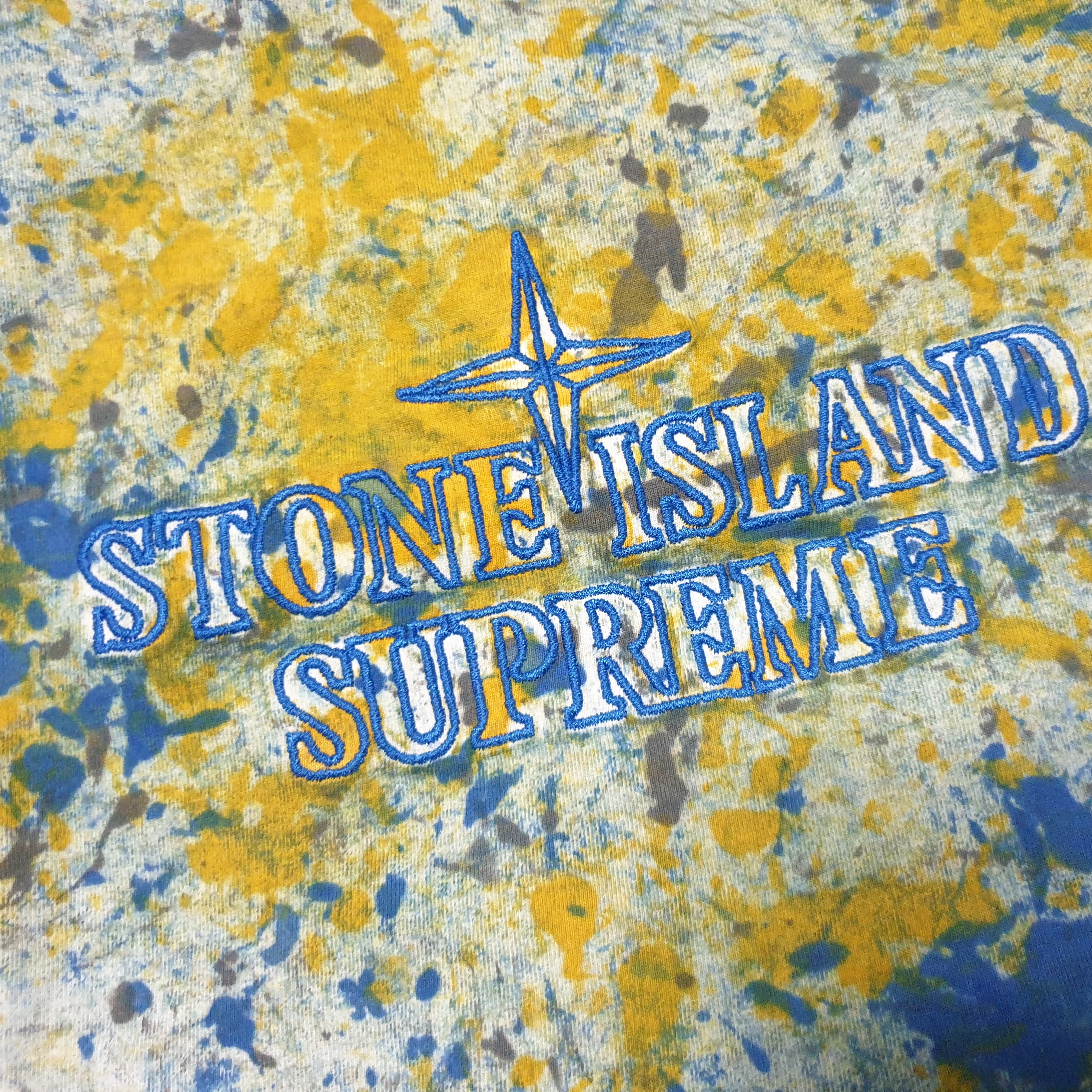 Supreme x Stone Island Embroidered Logo S/S Top Dark Blue - 20FW 착용 스타일 - 1