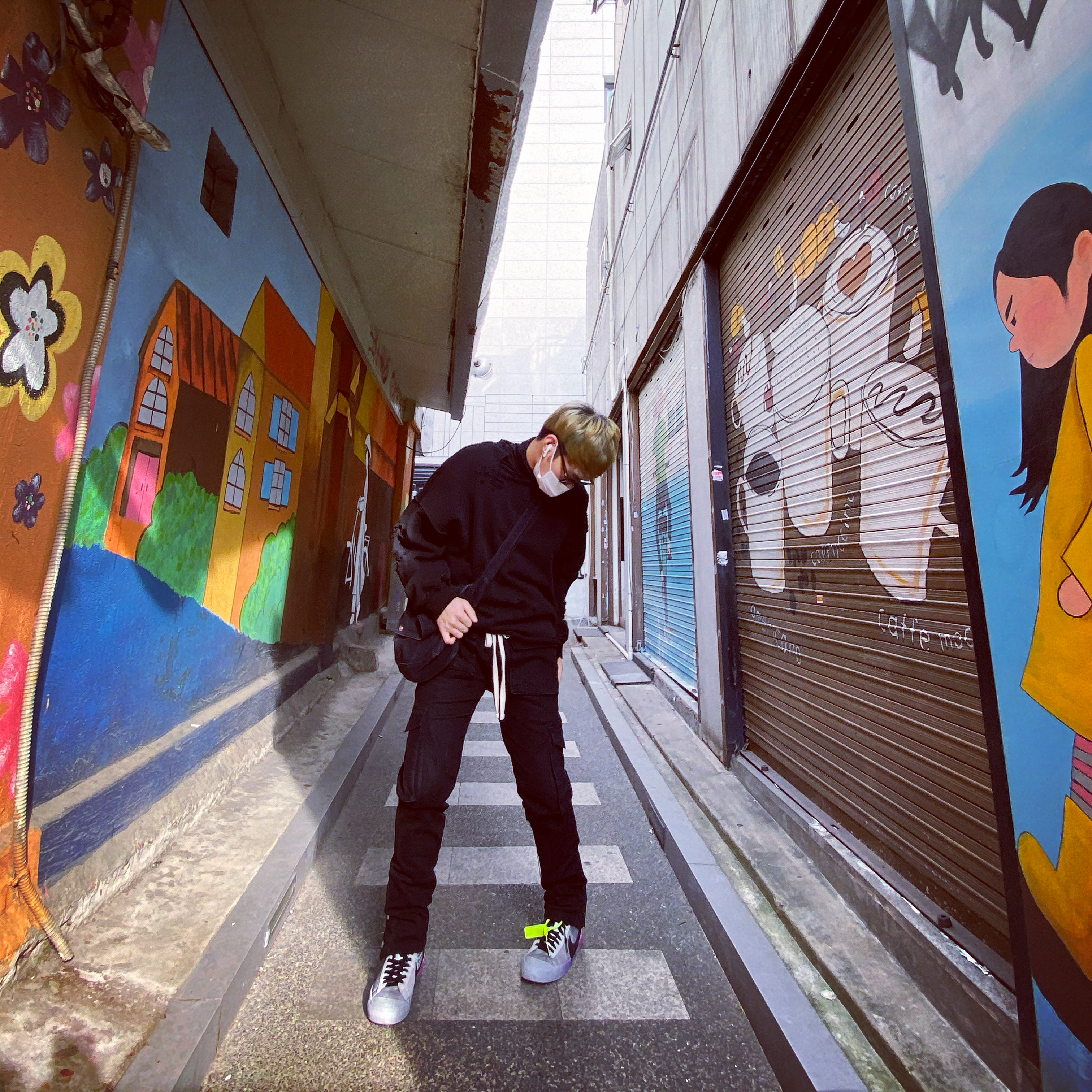 Nike x Off-White Blazer Mid Wolf Grey Serena Queen 착용 스타일