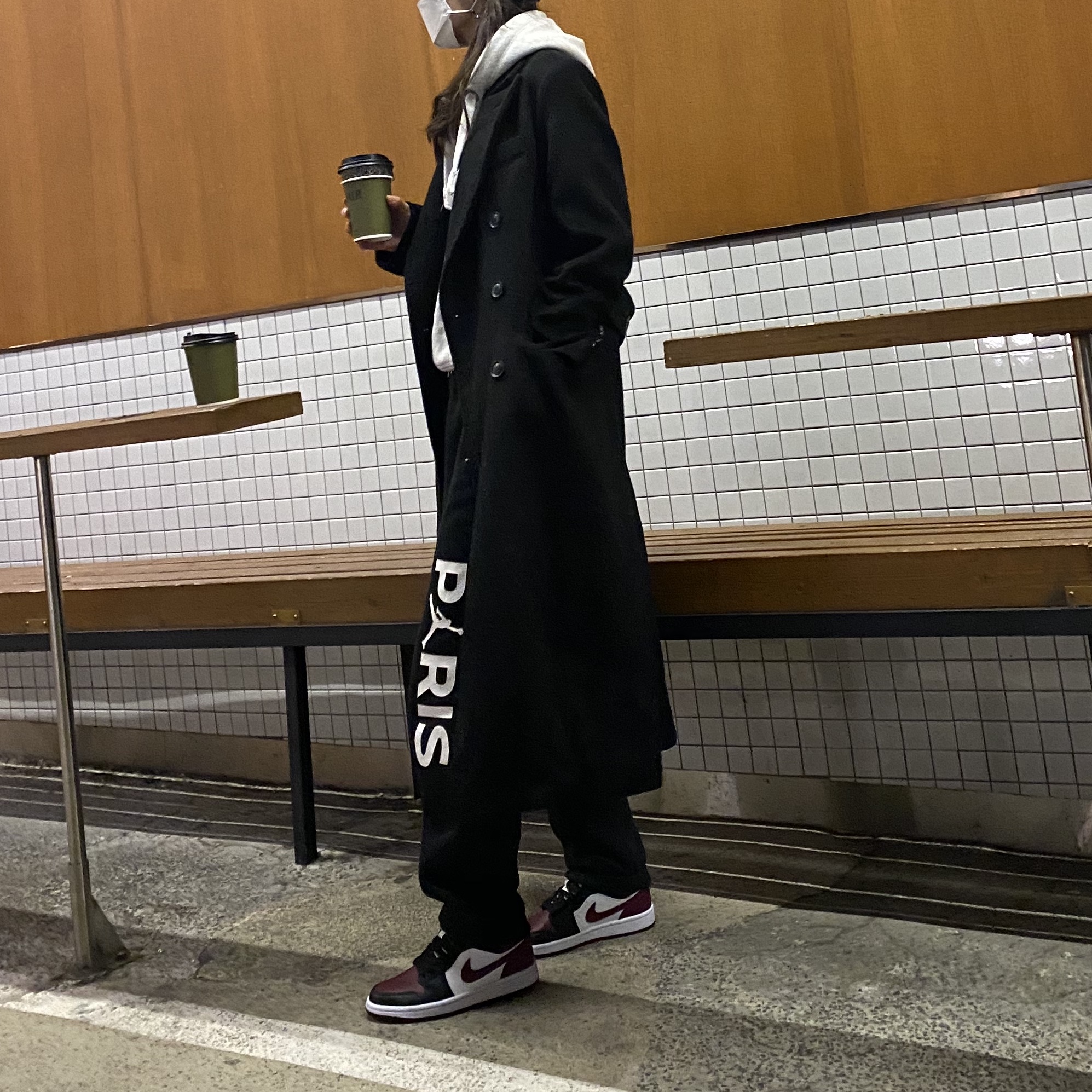 (W) Jordan 1 Mid SE Dark Beetroot 착용 스타일