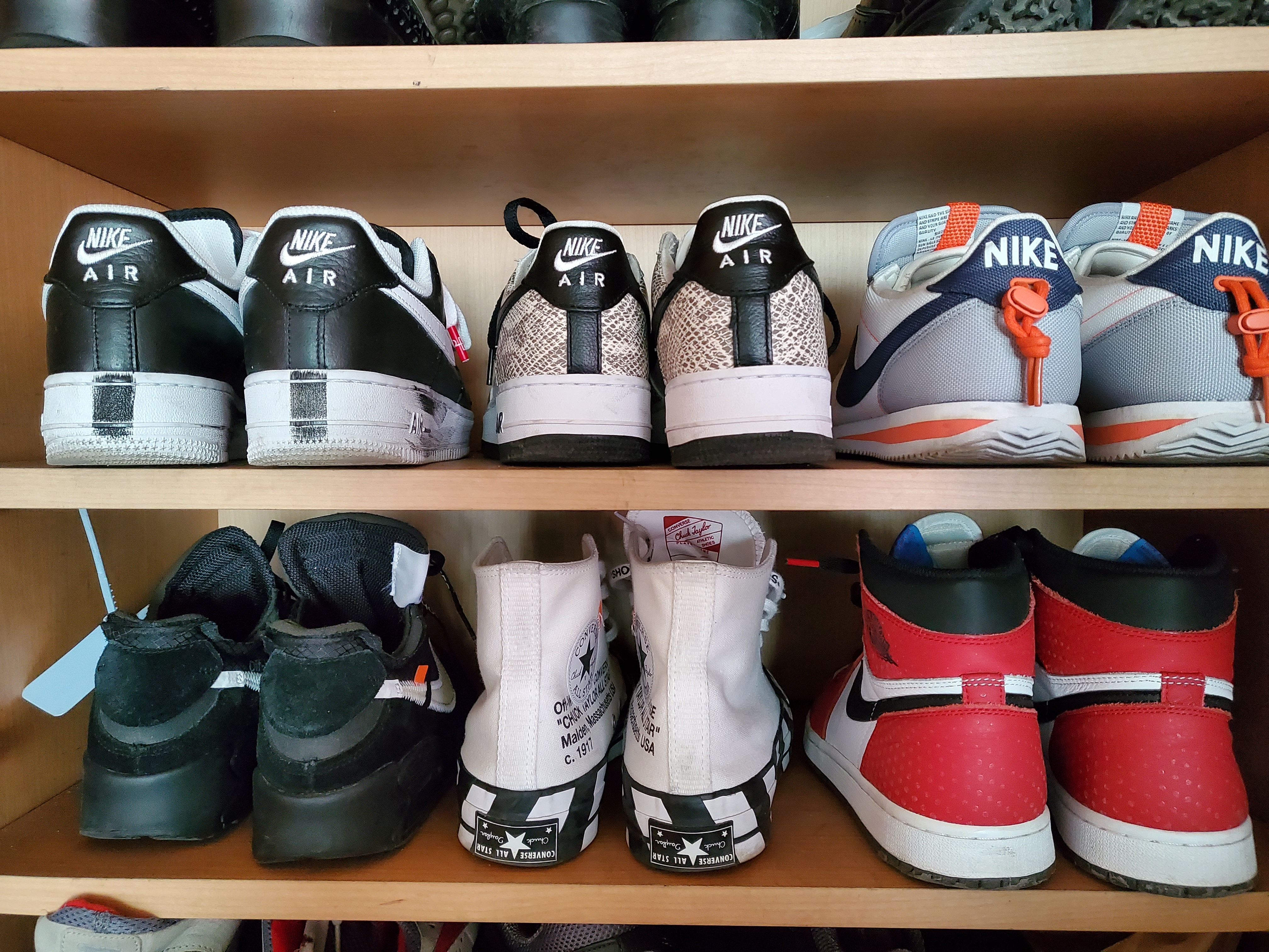Nike x Peaceminusone Air Force 1 Low Para-Noise, Nike x Off-White Air Max 90 V2 Black White 착용 스타일