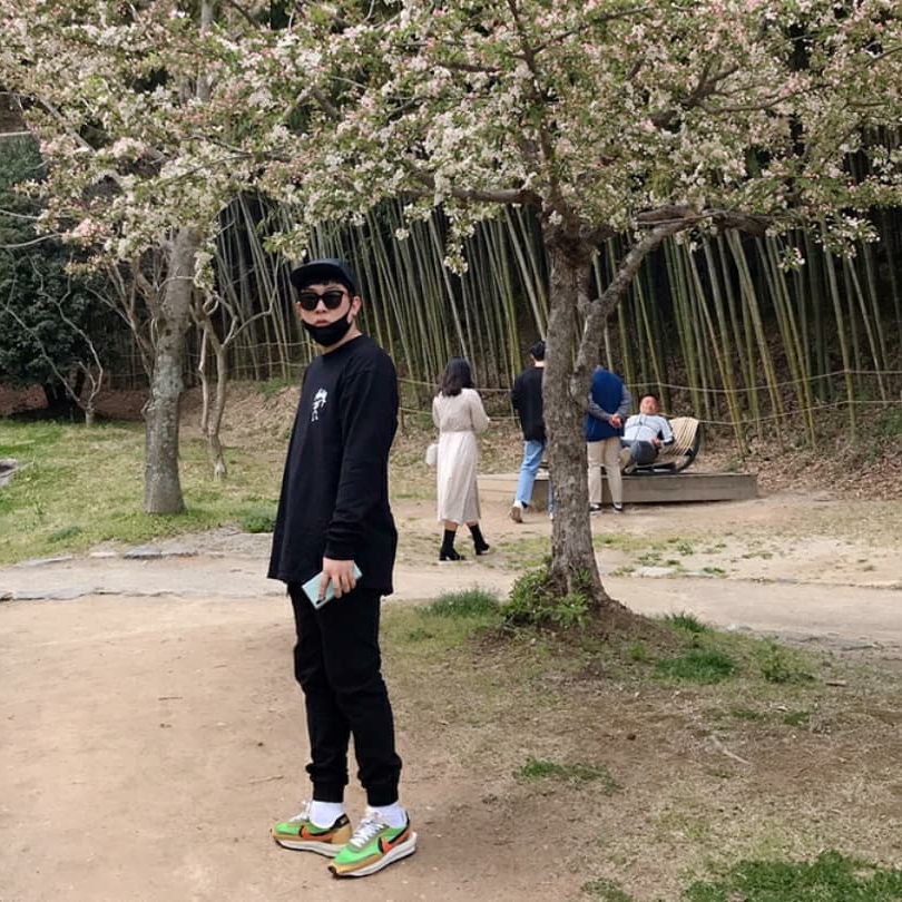 Nike x Sacai LDWaffle Green Multi 착용 스타일