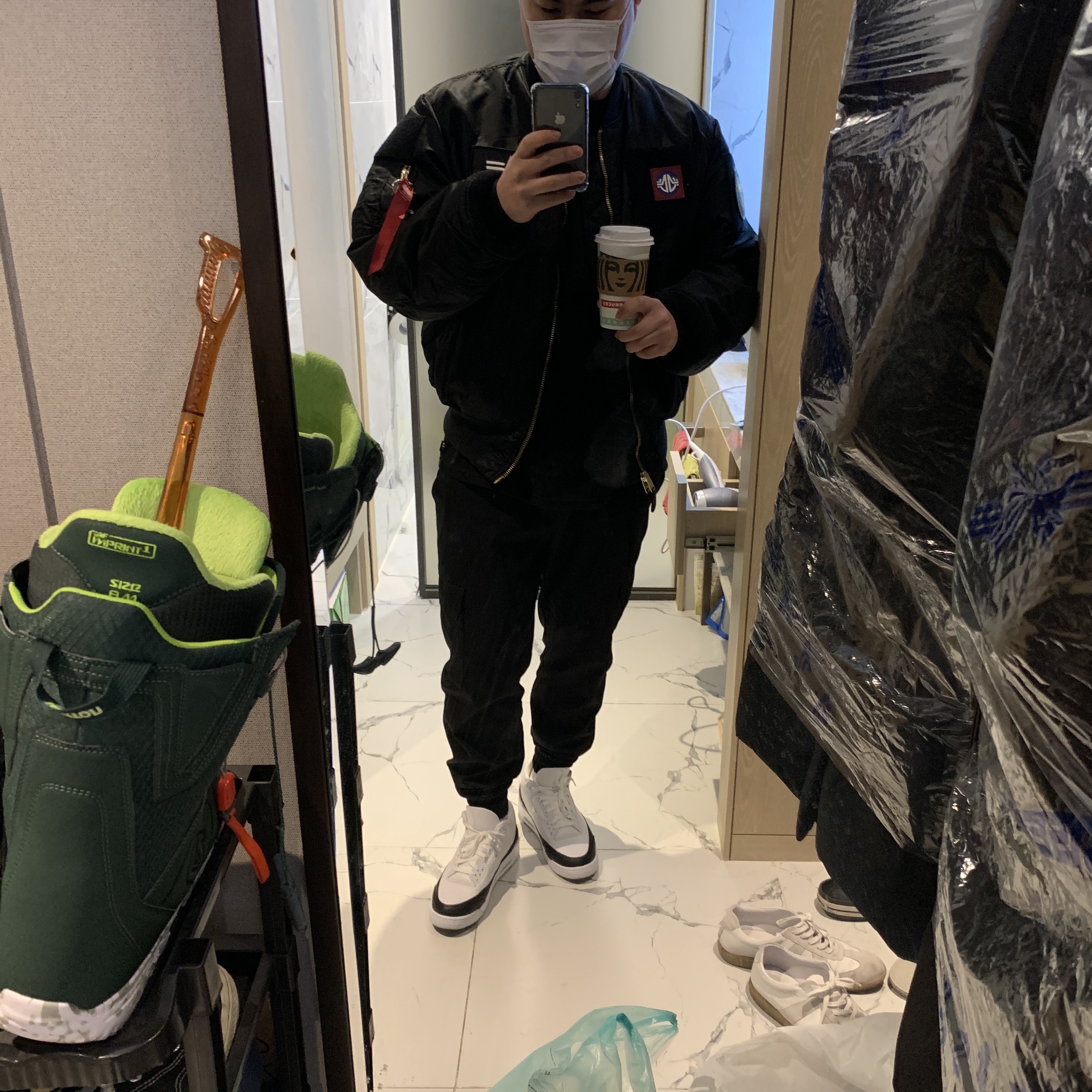 Jordan 3 x Fragment Retro SP White Black 착용 스타일