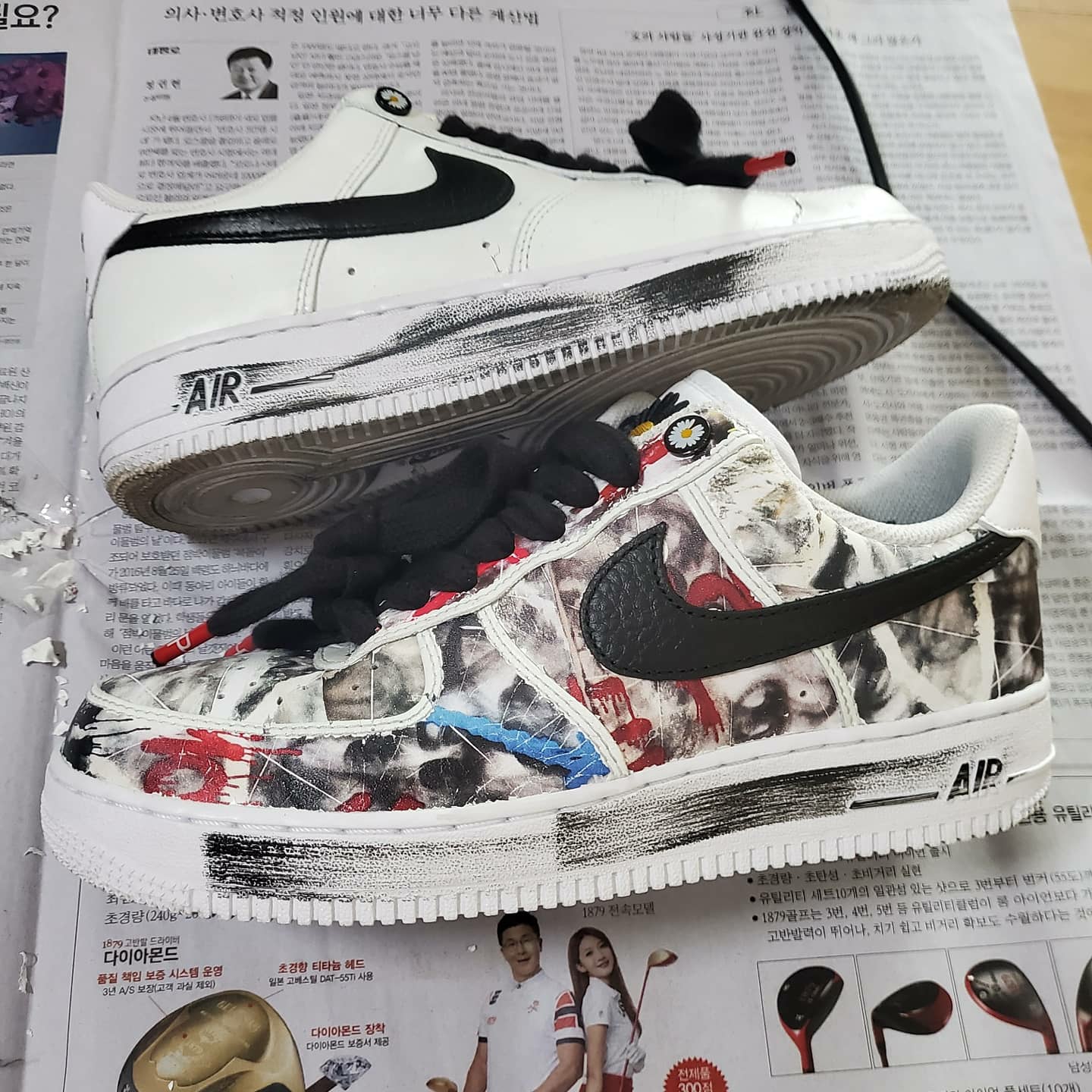 Nike x Peaceminusone Air Force 1 Low Para-Noise 2.0 착용 스타일 - 1