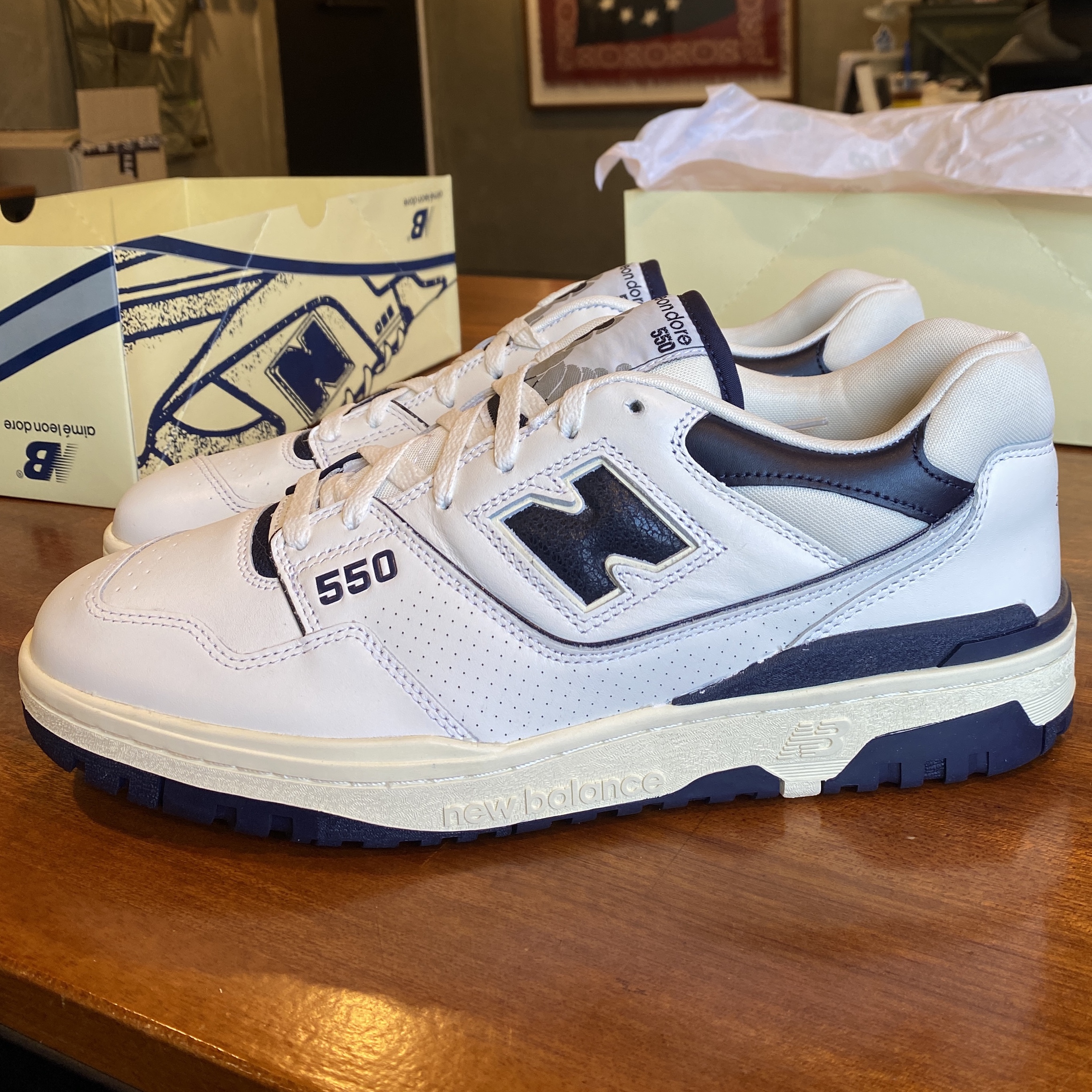 New Balance x Aime Leon Dore 550 Navy 착용 스타일