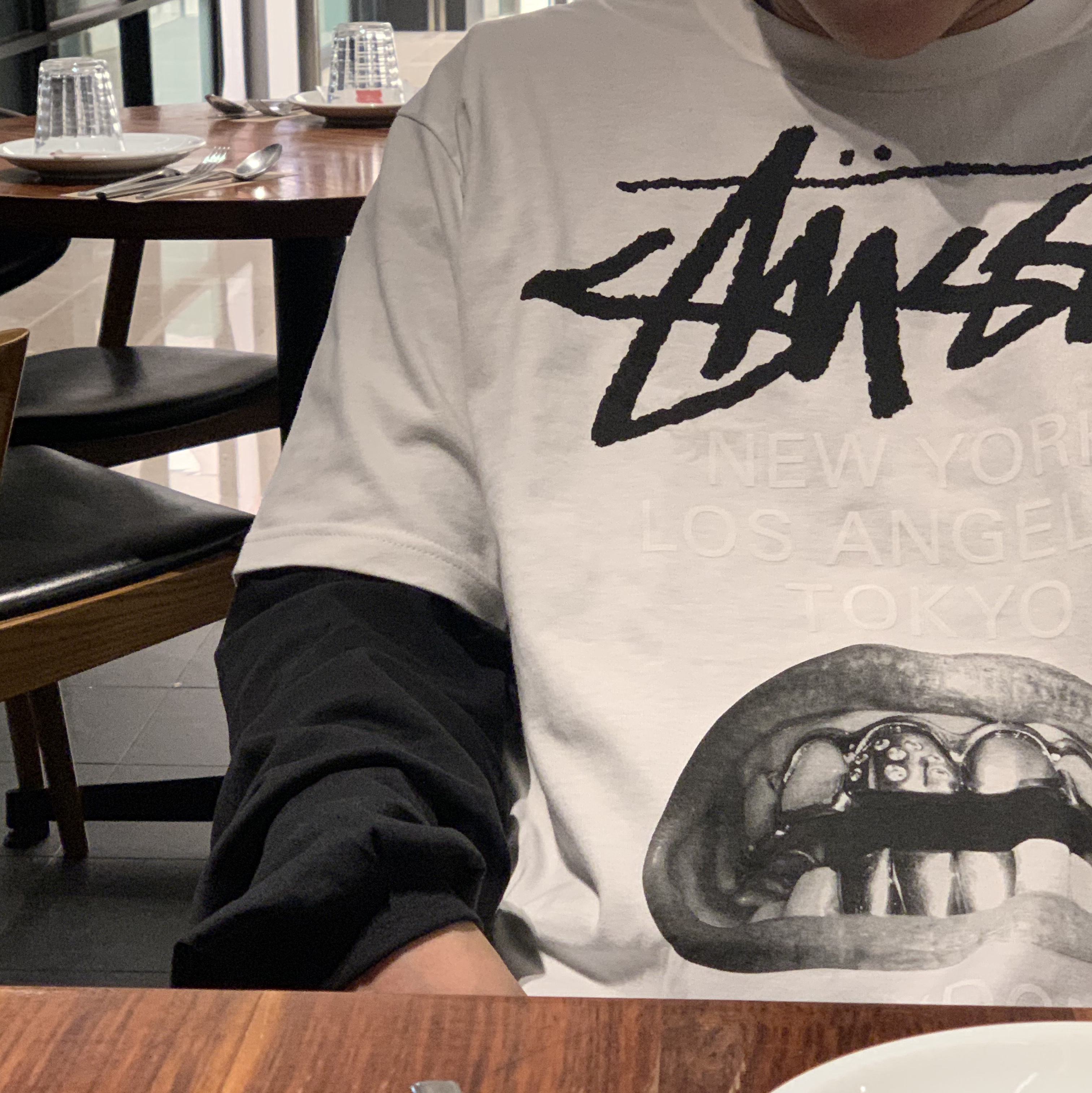 Stussy x Rick Owens 40 WT T-Shirt 착용 스타일