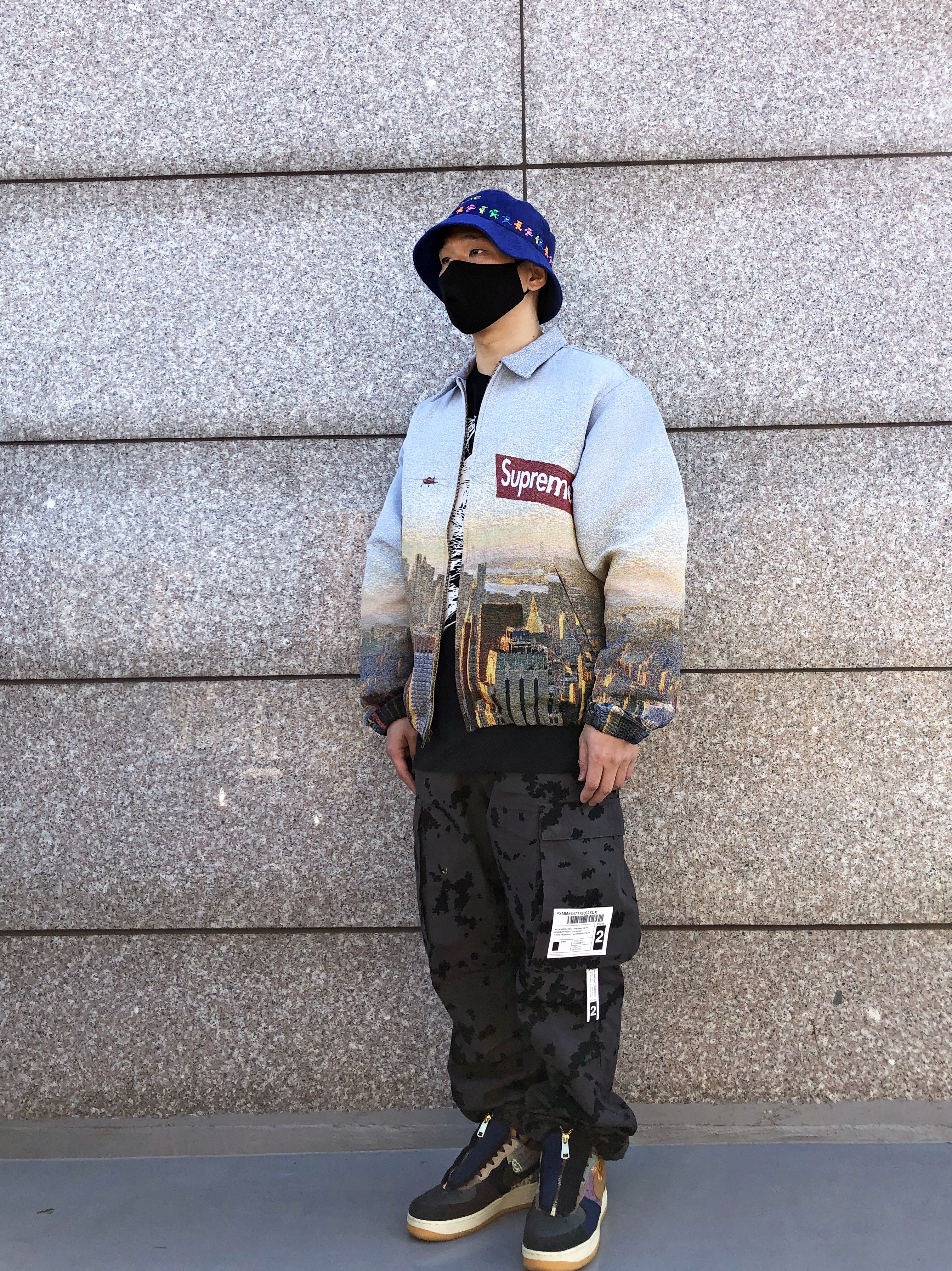 Supreme Aerial Tapestry Harrington Jacket - 20FW, Nike x Travis Scott Air Force 1 Low Cactus Jack 착용 스타일