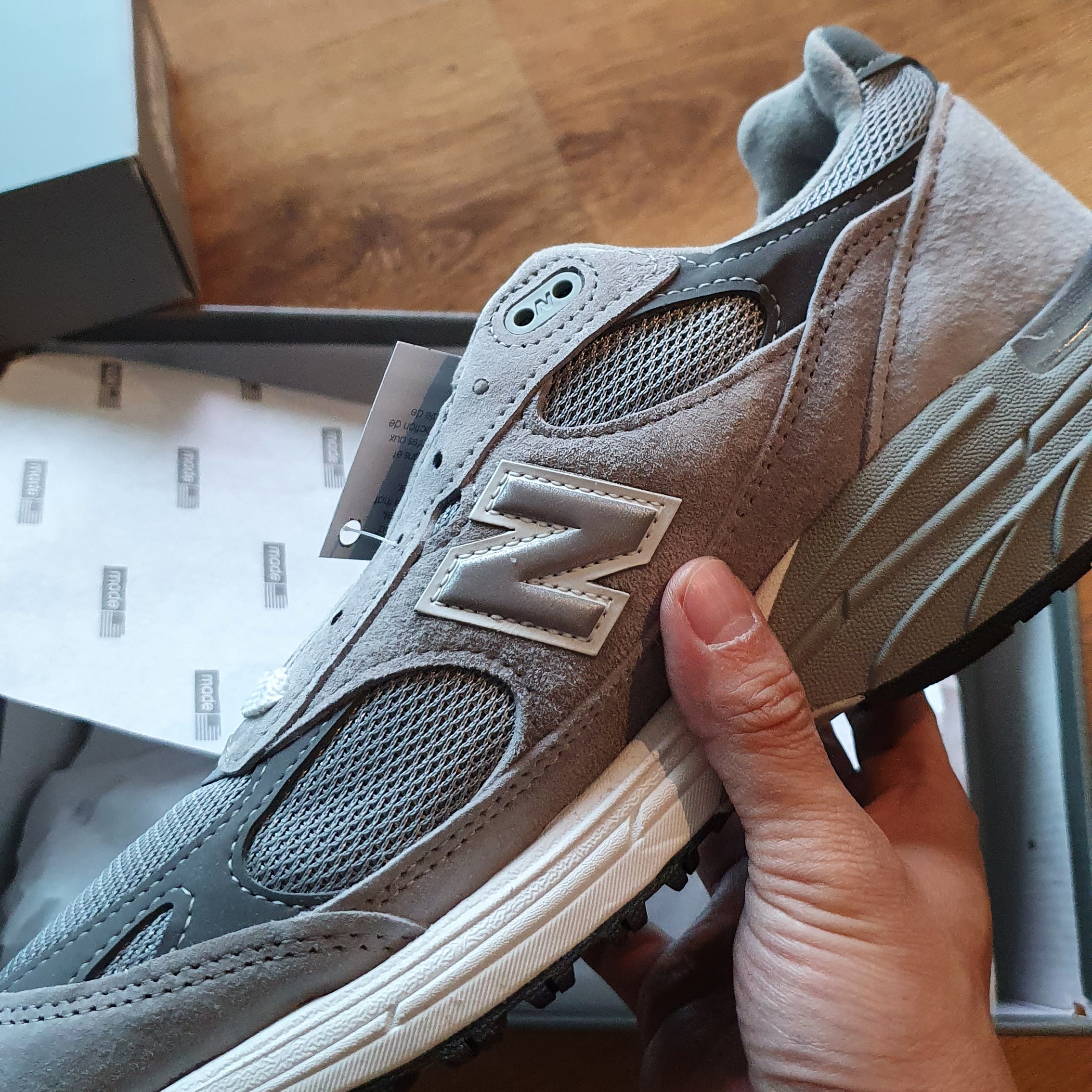 New Balance 993 Made in USA Grey - D Standard 착용 스타일 - 2
