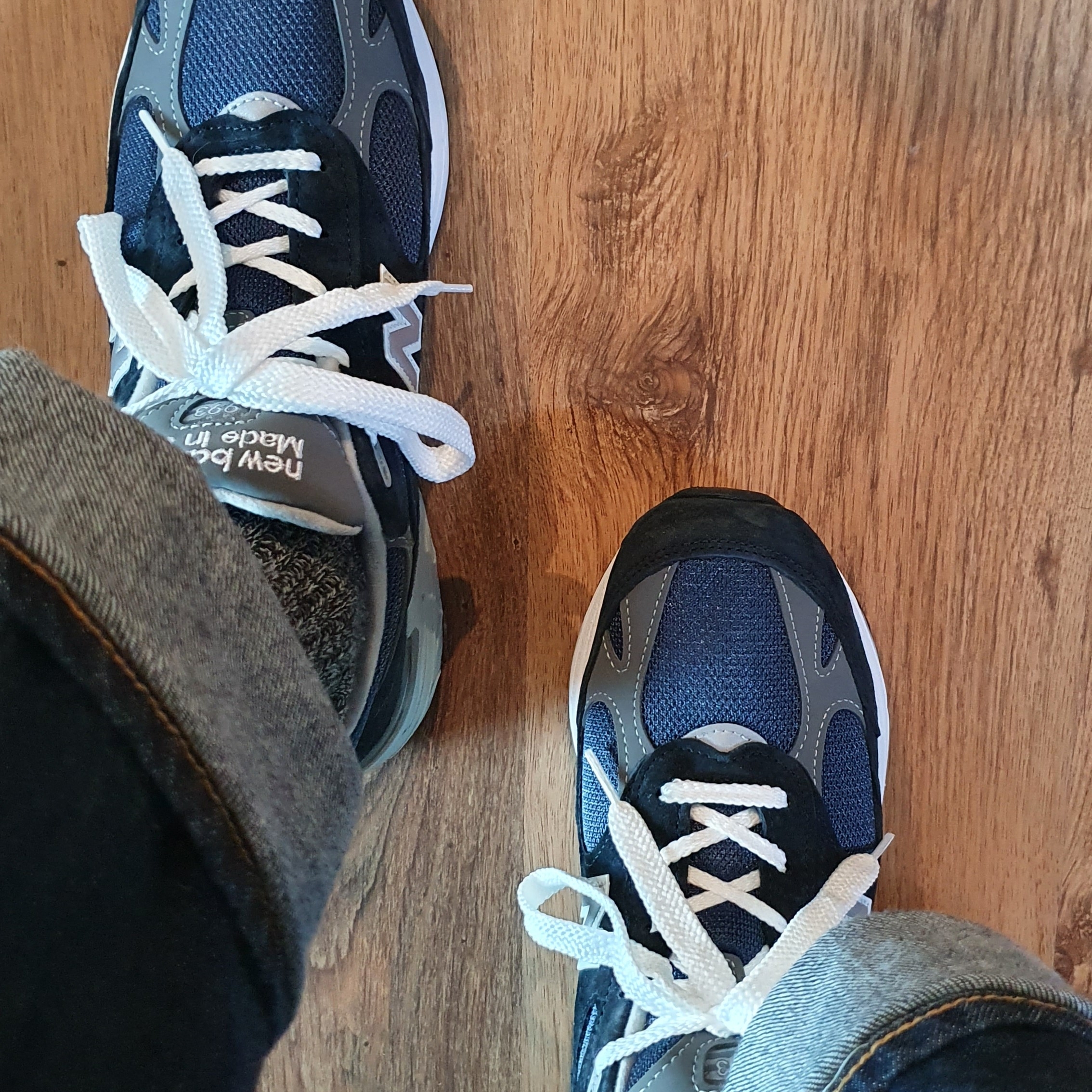 (W) New Balance 993 Made in USA Navy - B Standard 착용 스타일 - 1