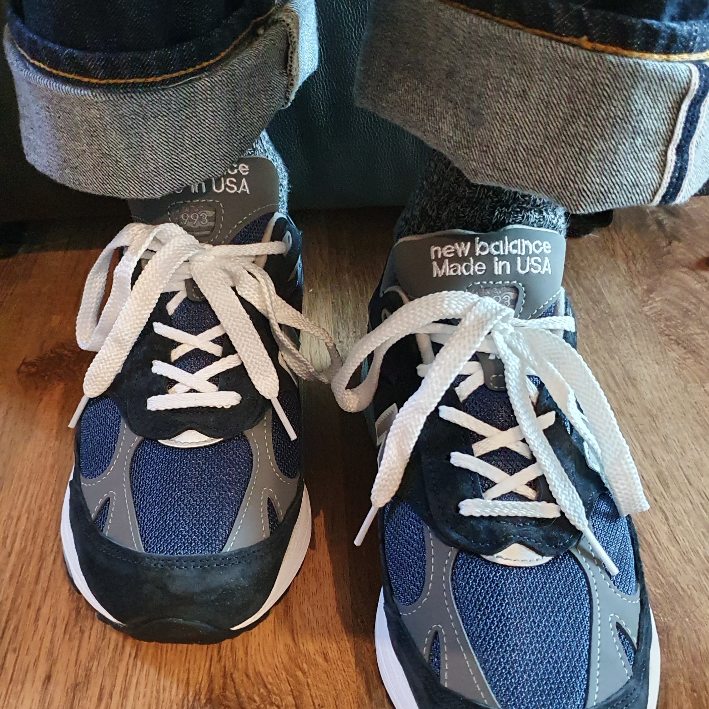(W) New Balance 993 Made in USA Navy - B Standard 착용 스타일 - 2