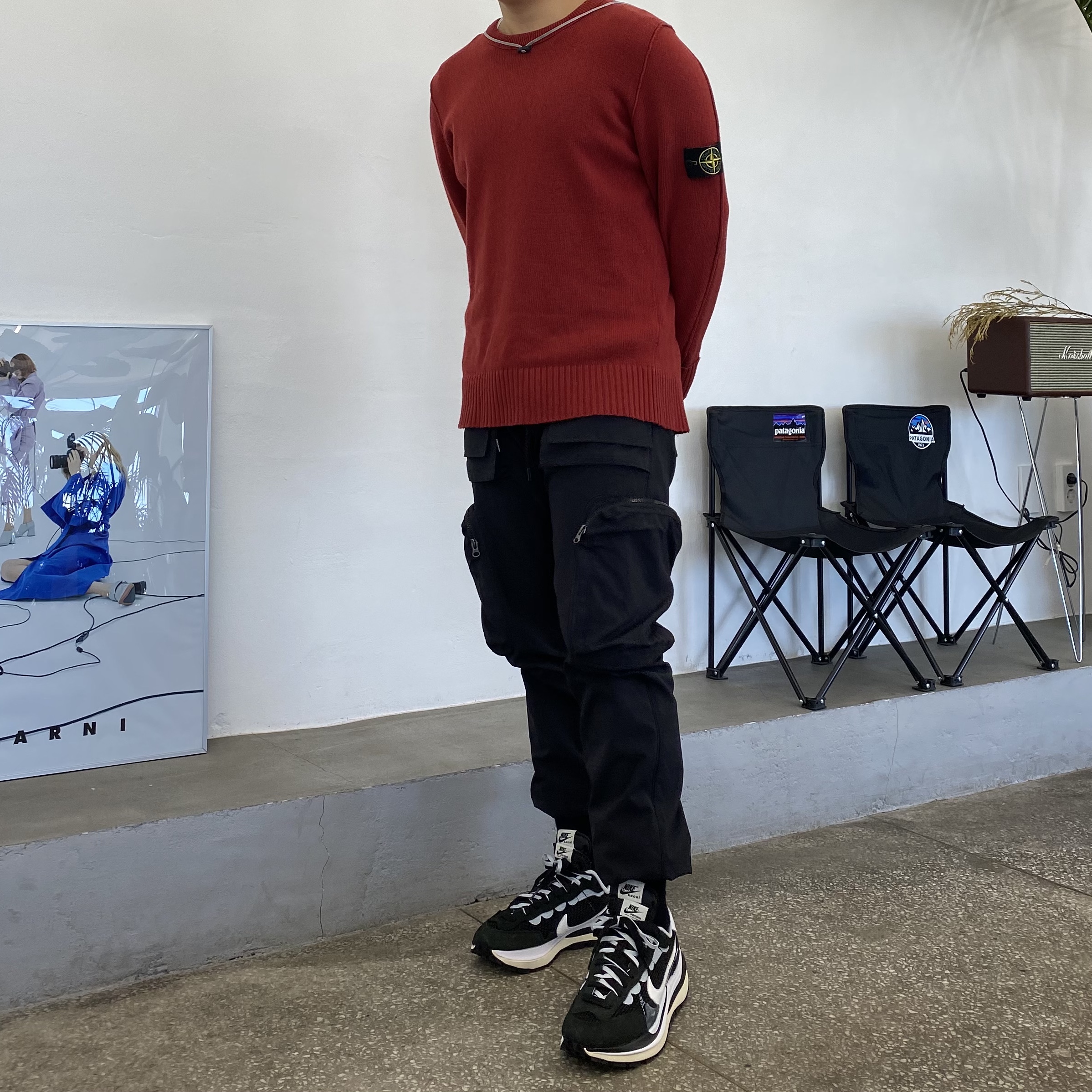 Nike x Sacai VaporWaffle Black White 착용 스타일
