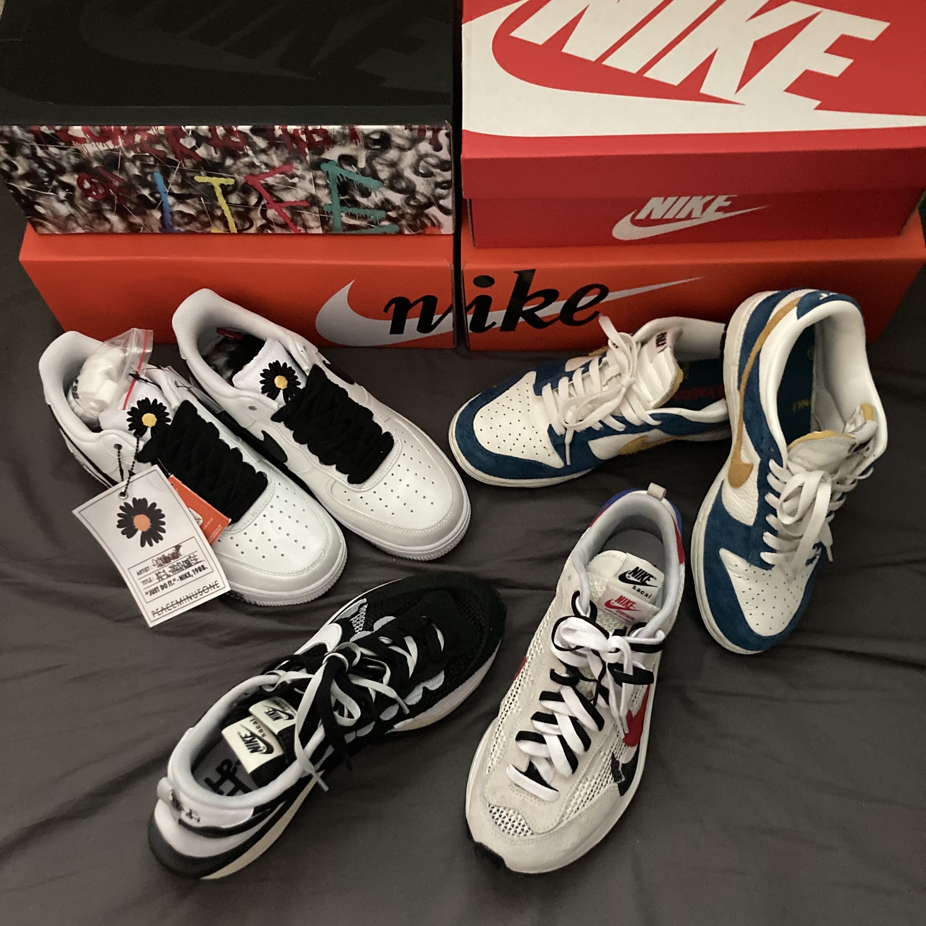Nike x Sacai VaporWaffle Black White, Nike x Sacai VaporWaffle Royal Fuchsia 착용 스타일 - 1