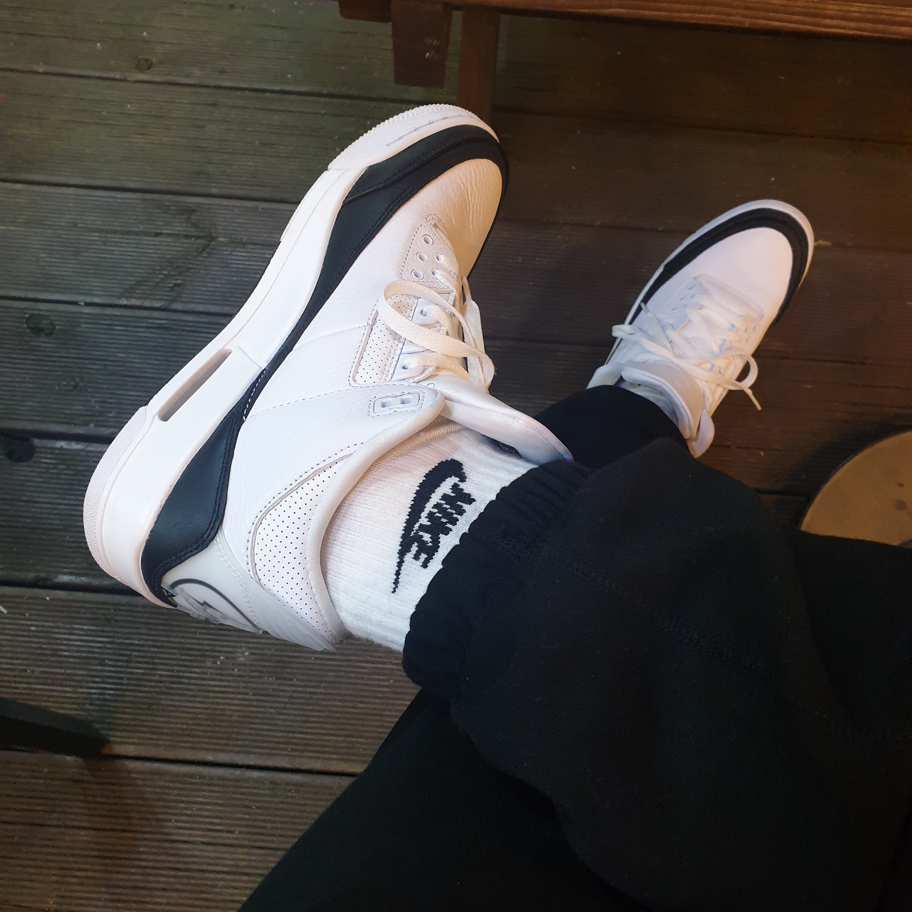 Jordan 3 x Fragment Retro SP White Black 착용 스타일