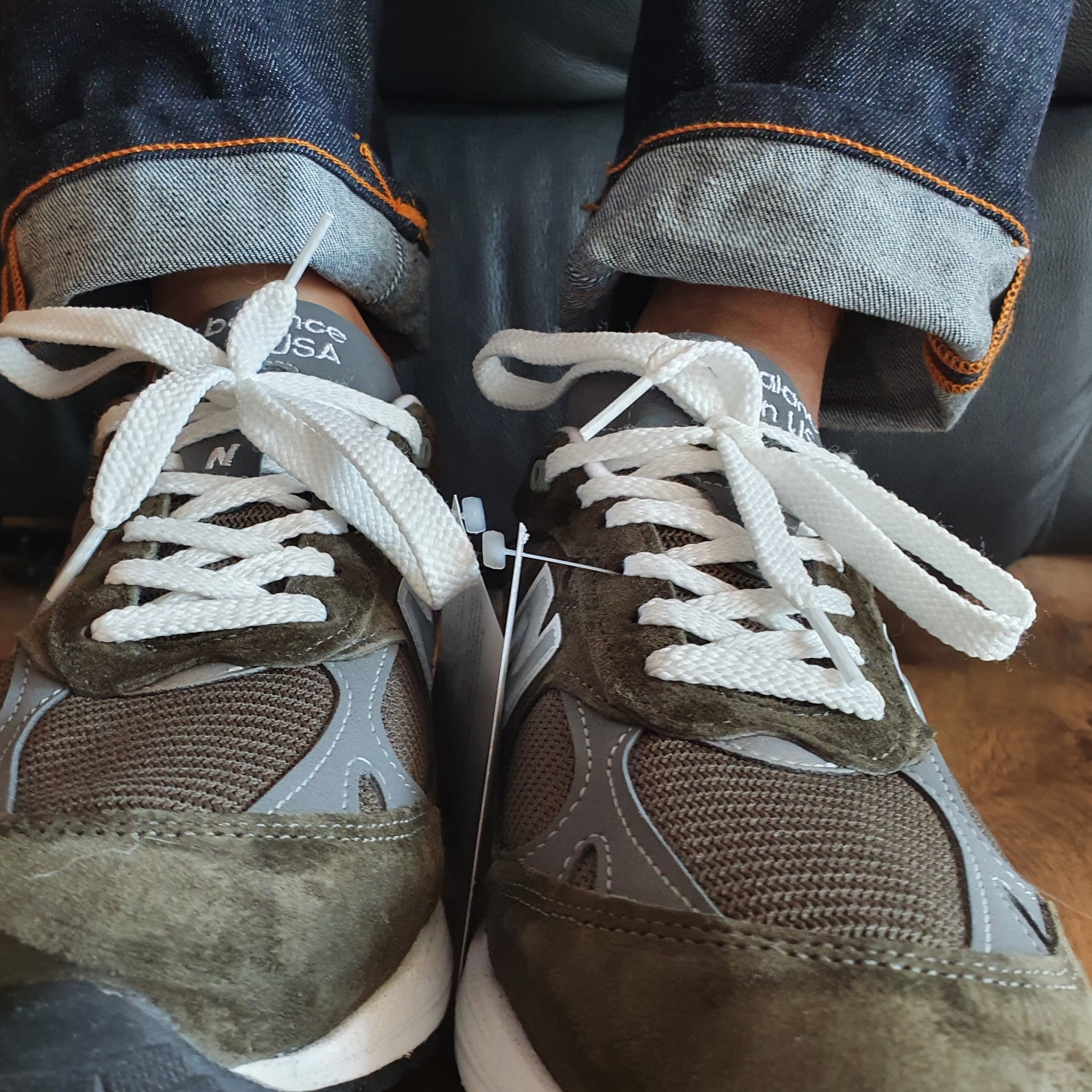 New Balance 993 Made in USA Military Green - D Standard 착용 스타일 - 1
