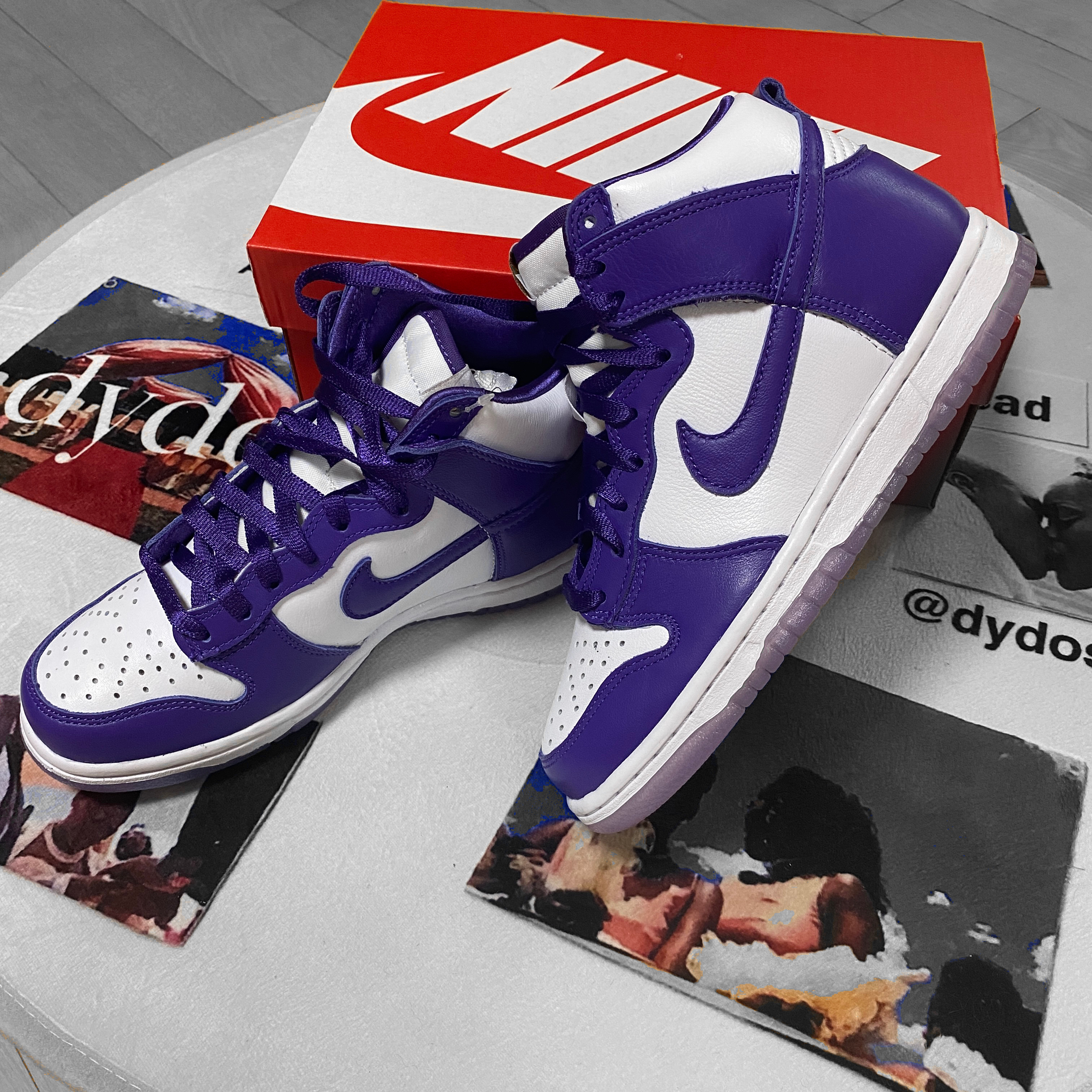 (W) Nike Dunk High SP Varsity Purple 착용 스타일