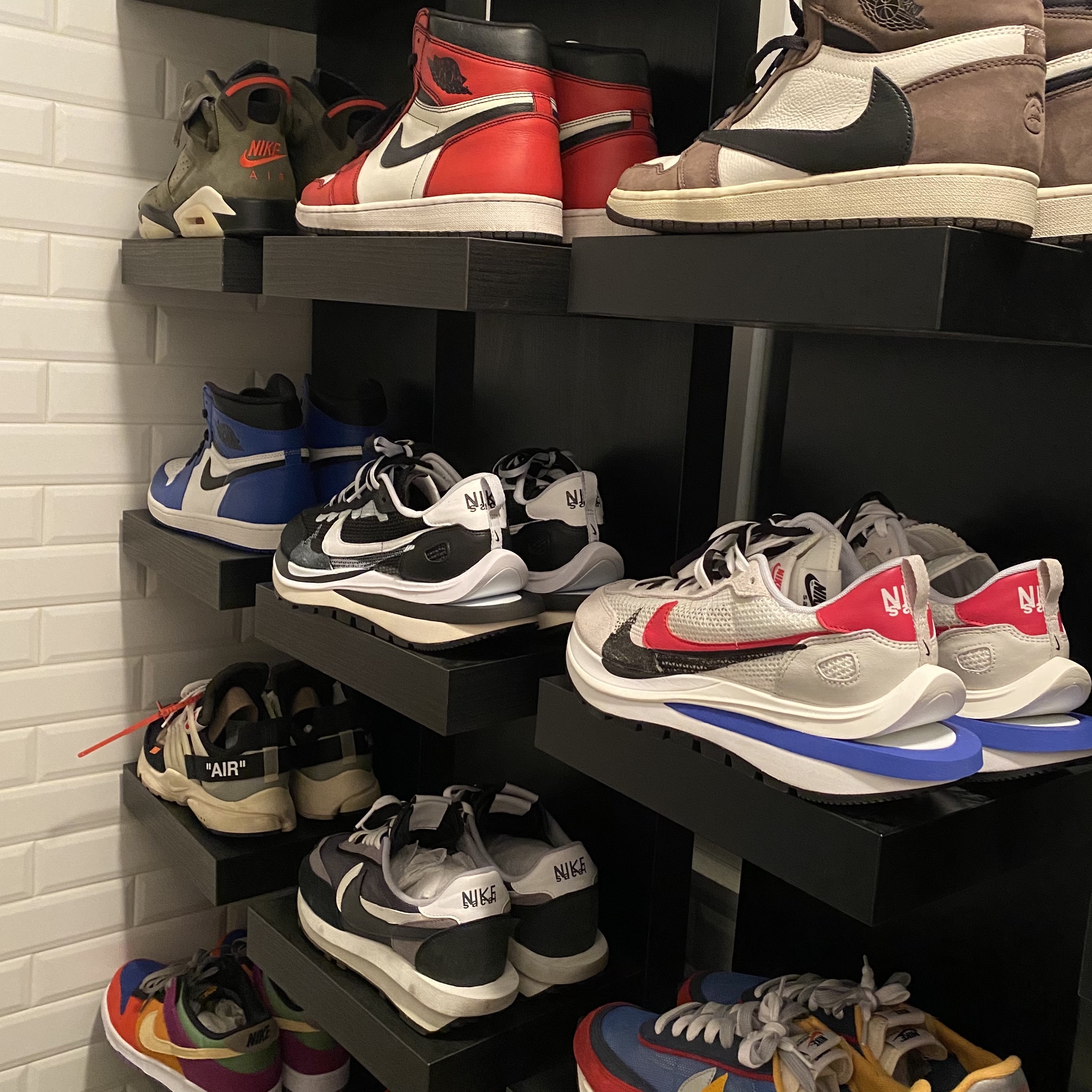 Nike x Sacai VaporWaffle Black White, Nike x Sacai VaporWaffle Royal Fuchsia 착용 스타일