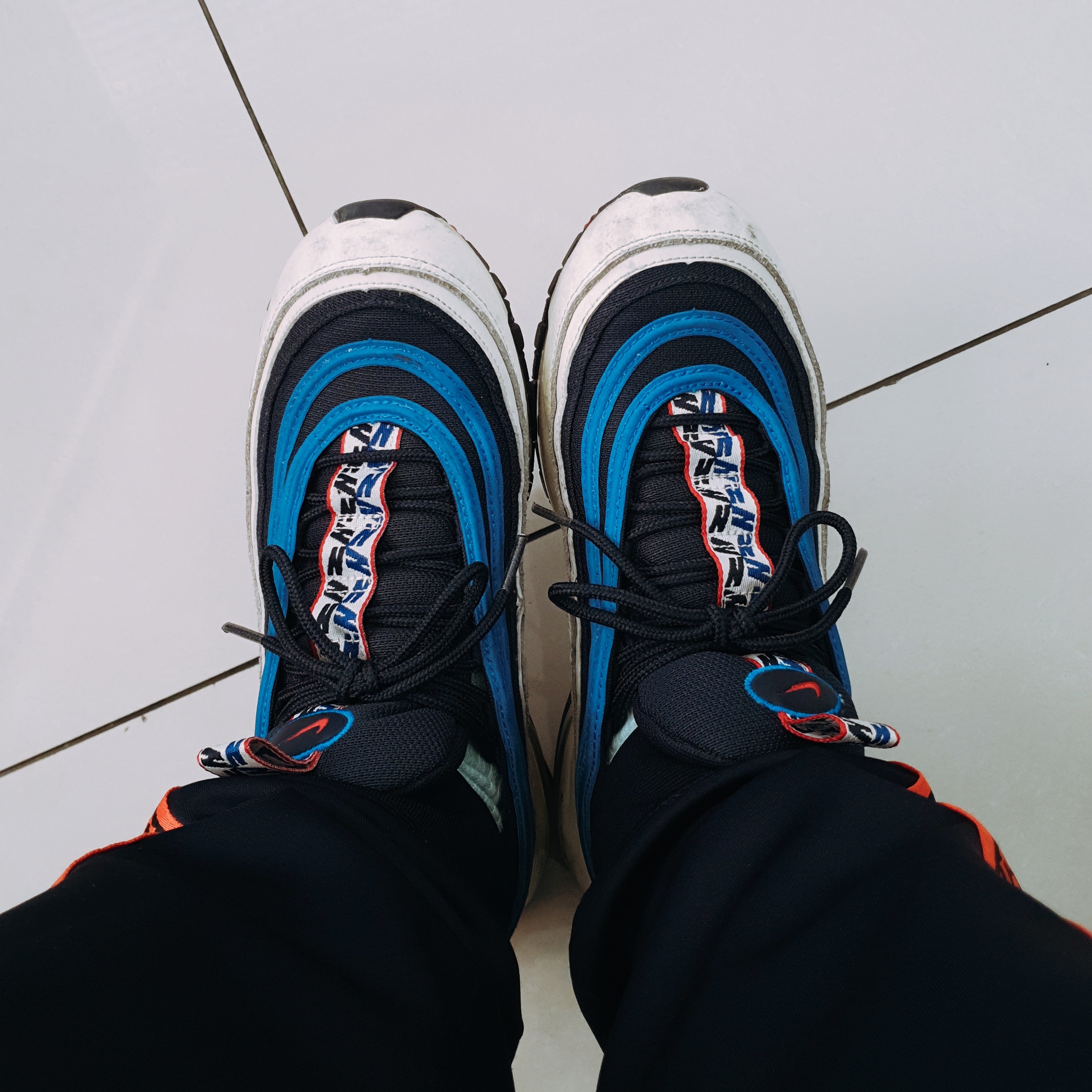 Nike Air Max 97 Pull Tab Obsidian White 착용 스타일