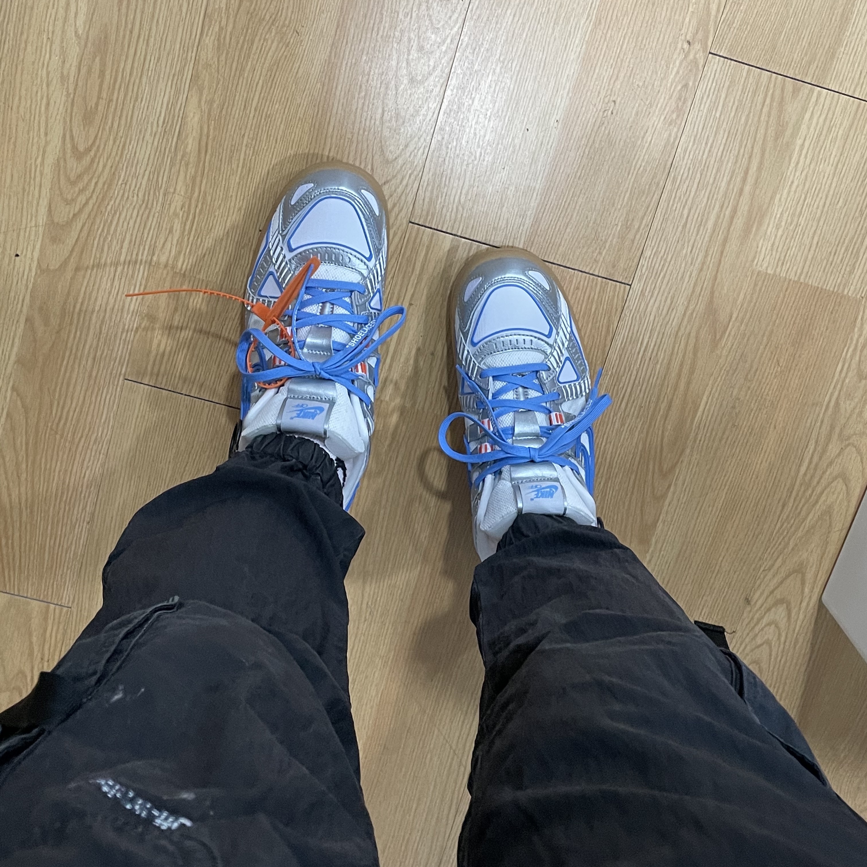 Nike x Off-White Air Rubber Dunk University Blue 착용 스타일