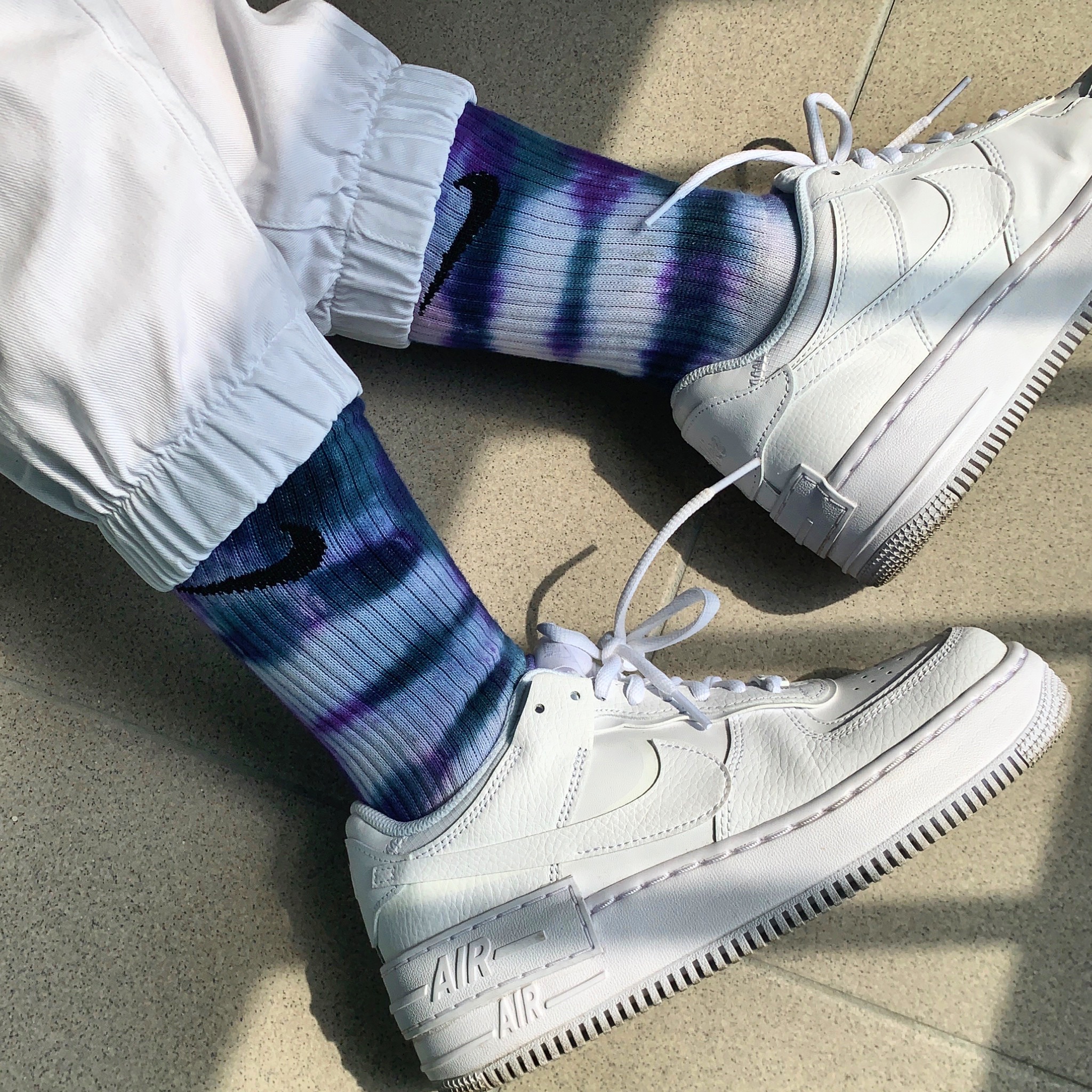 (W) Nike Air Force 1 Shadow Triple White 착용 스타일