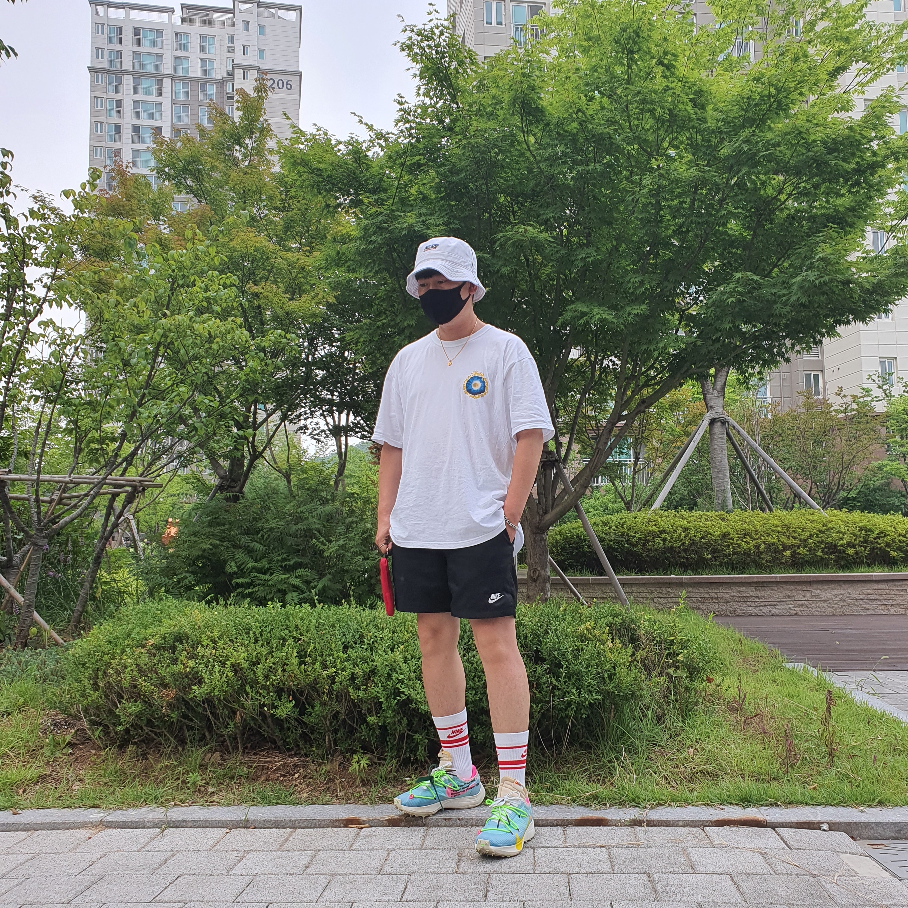 (W) Nike x Off-White Vapor Street Polarized Blue 착용 스타일