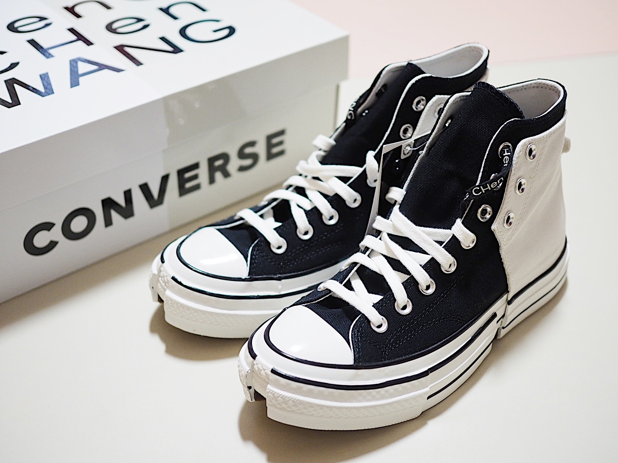 Converse x Feng Chen Wang Chuck 70 2-in-1 Natural Ivory Black 착용 스타일 - 2